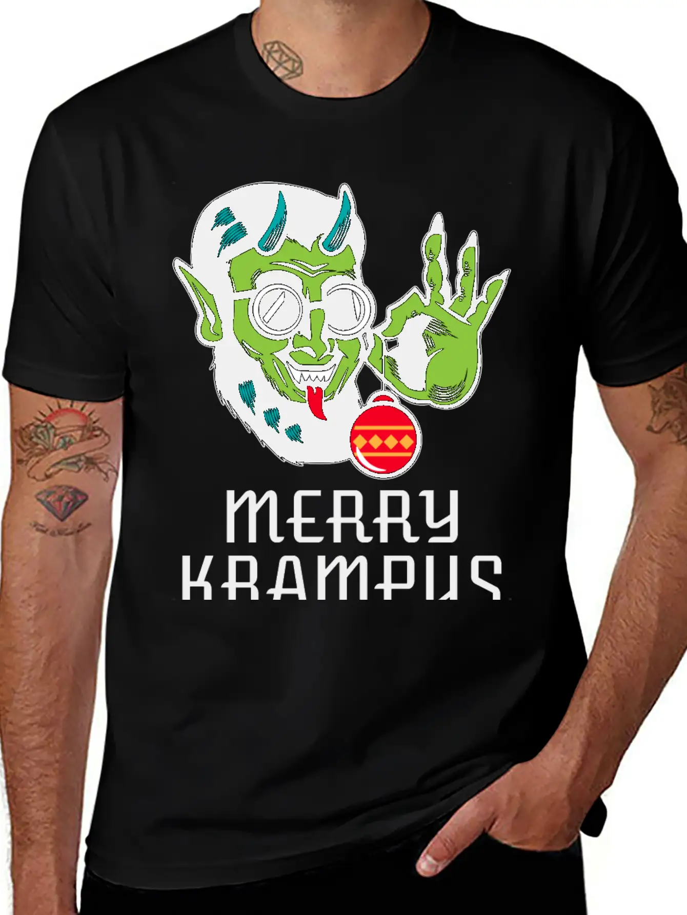 Merry Krampus Unisex Short Sleeve Soft Cotton T-Shirt – Casual Everyday Wear