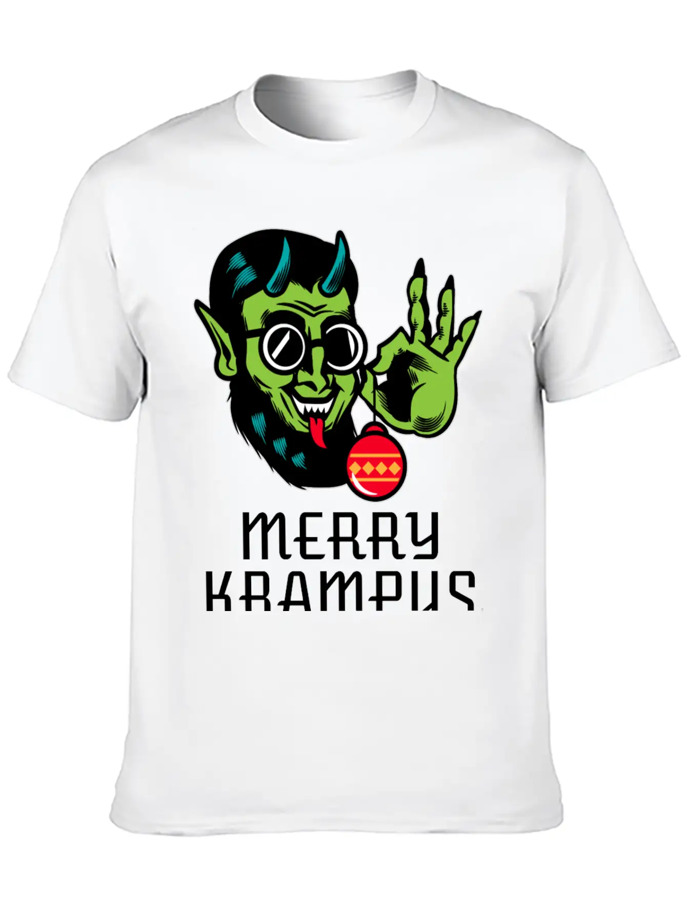 Merry Krampus Unisex Short Sleeve Soft Cotton T-Shirt – Casual Everyday Wear
