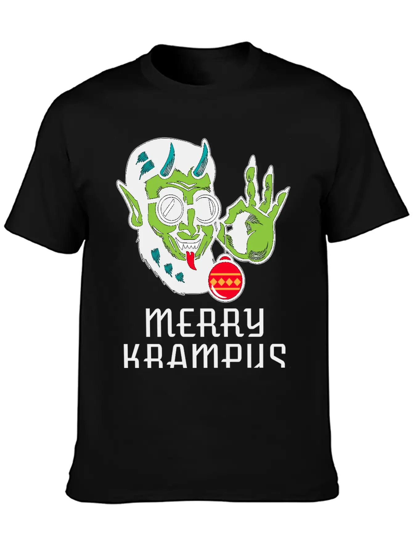 Merry Krampus Unisex Short Sleeve Soft Cotton T-Shirt – Casual Everyday Wear