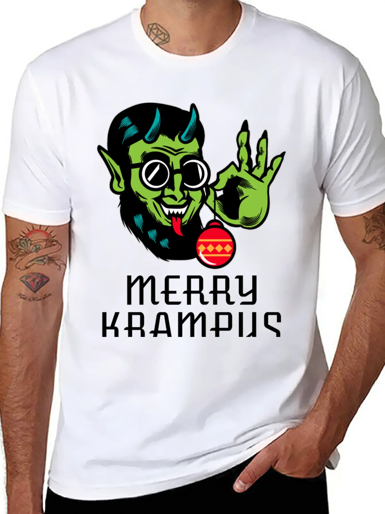 Merry Krampus Unisex Short Sleeve Soft Cotton T-Shirt – Casual Everyday Wear