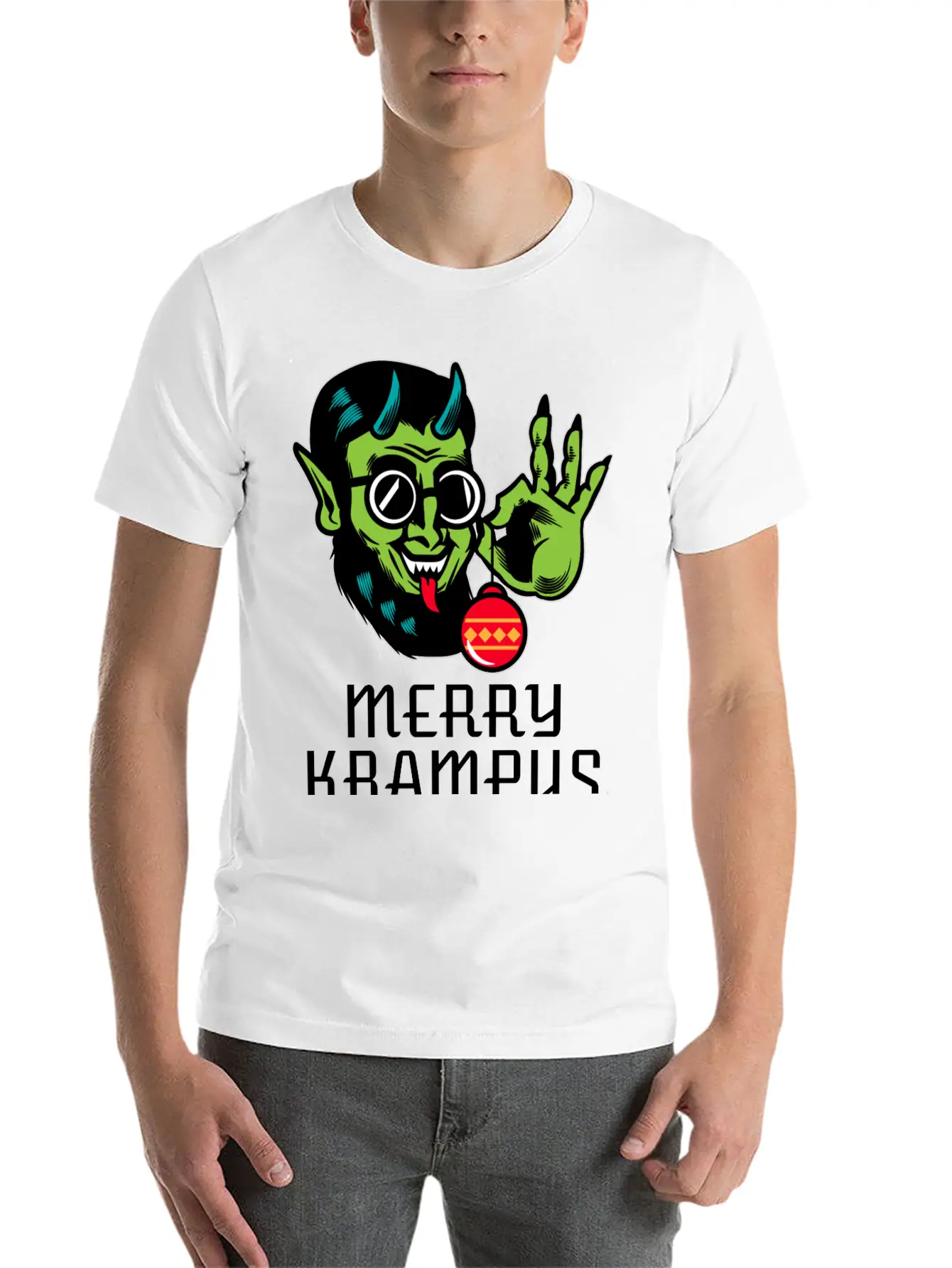 Merry Krampus Unisex Short Sleeve Soft Cotton T-Shirt – Casual Everyday Wear