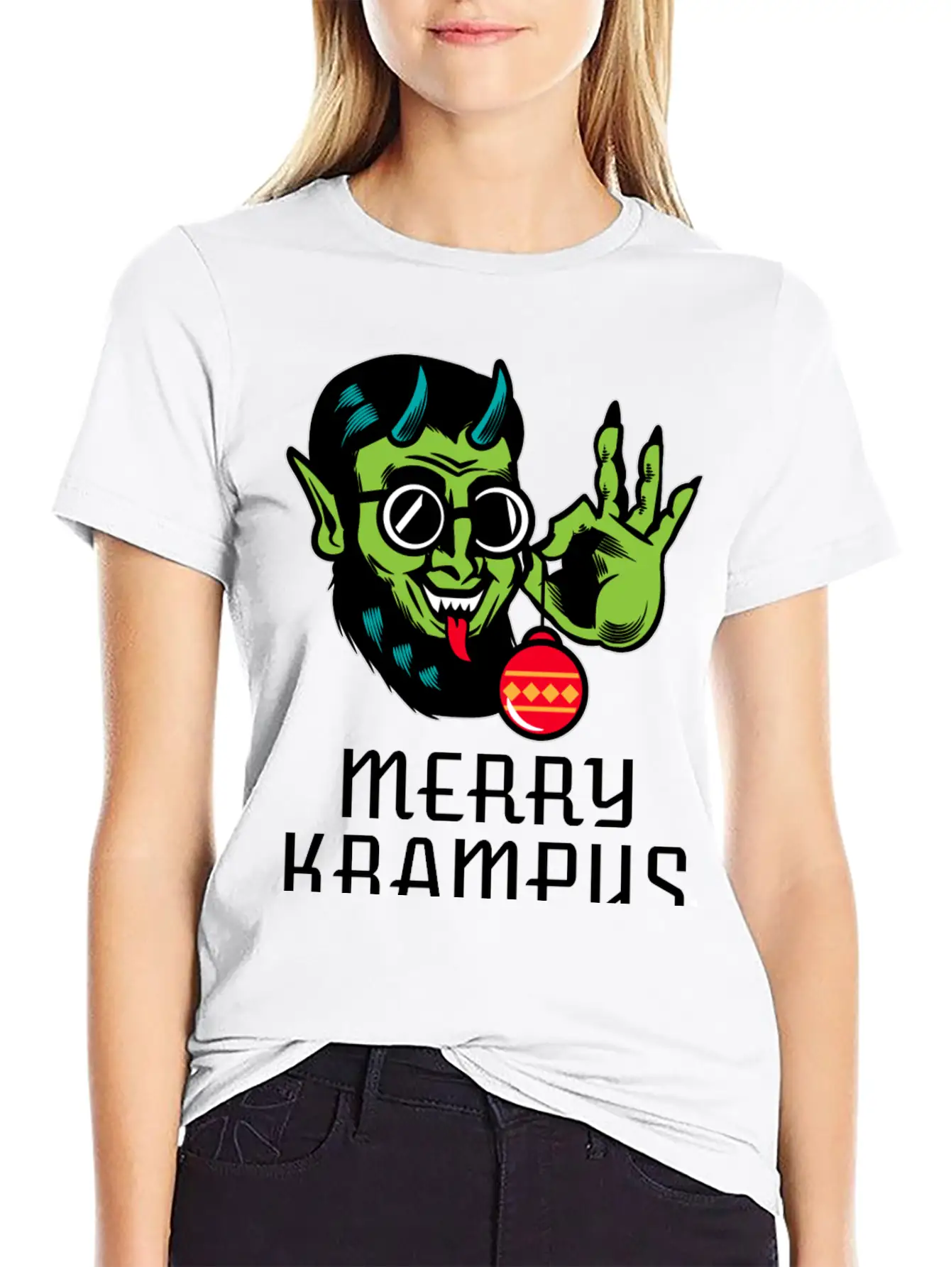 Merry Krampus Unisex Short Sleeve Soft Cotton T-Shirt – Casual Everyday Wear