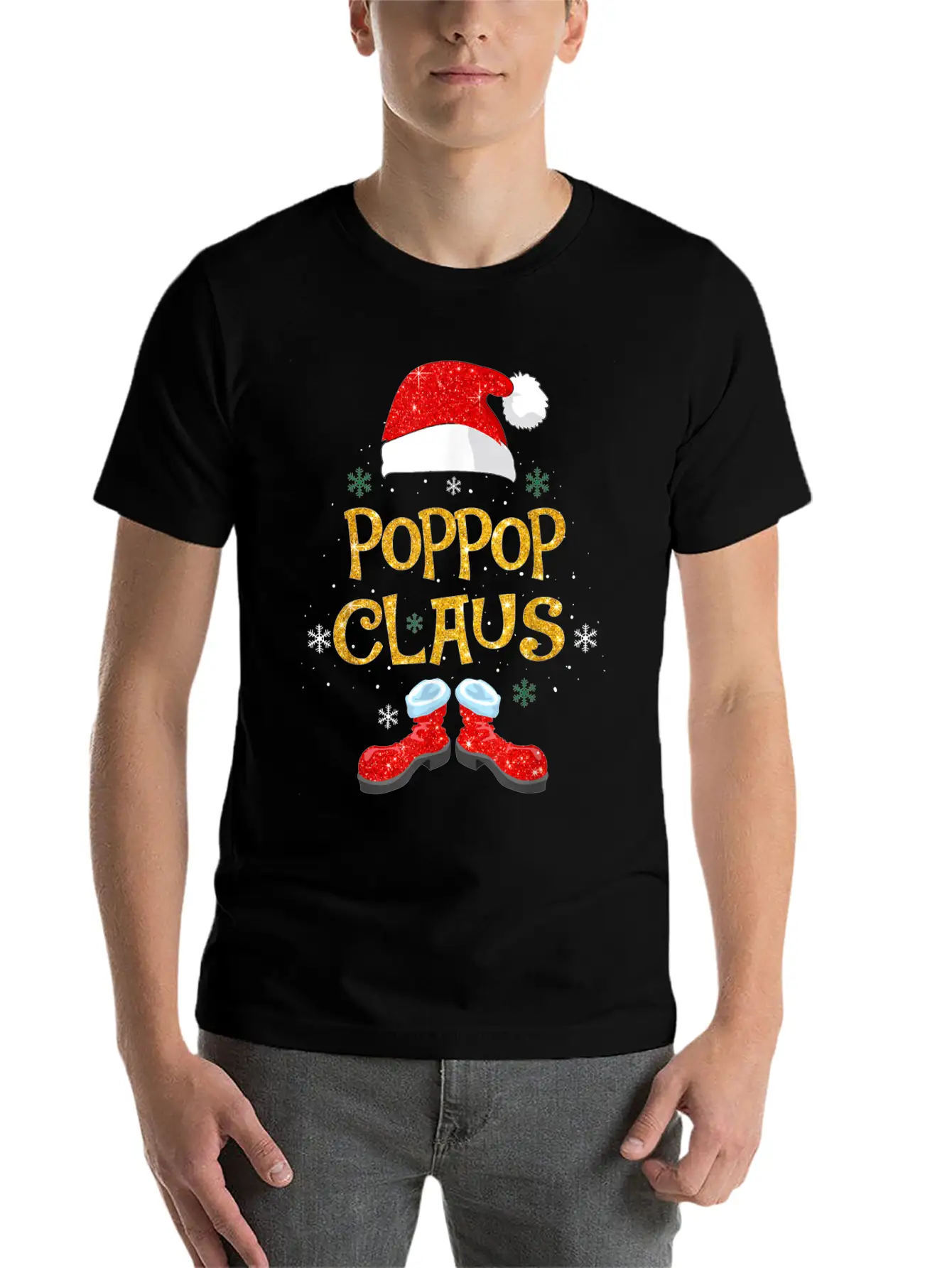 Merry Santa Pop Claus Christmas Family Matching Unisex Short Sleeve Soft Cotton T-Shirt – Casual Everyday Wear