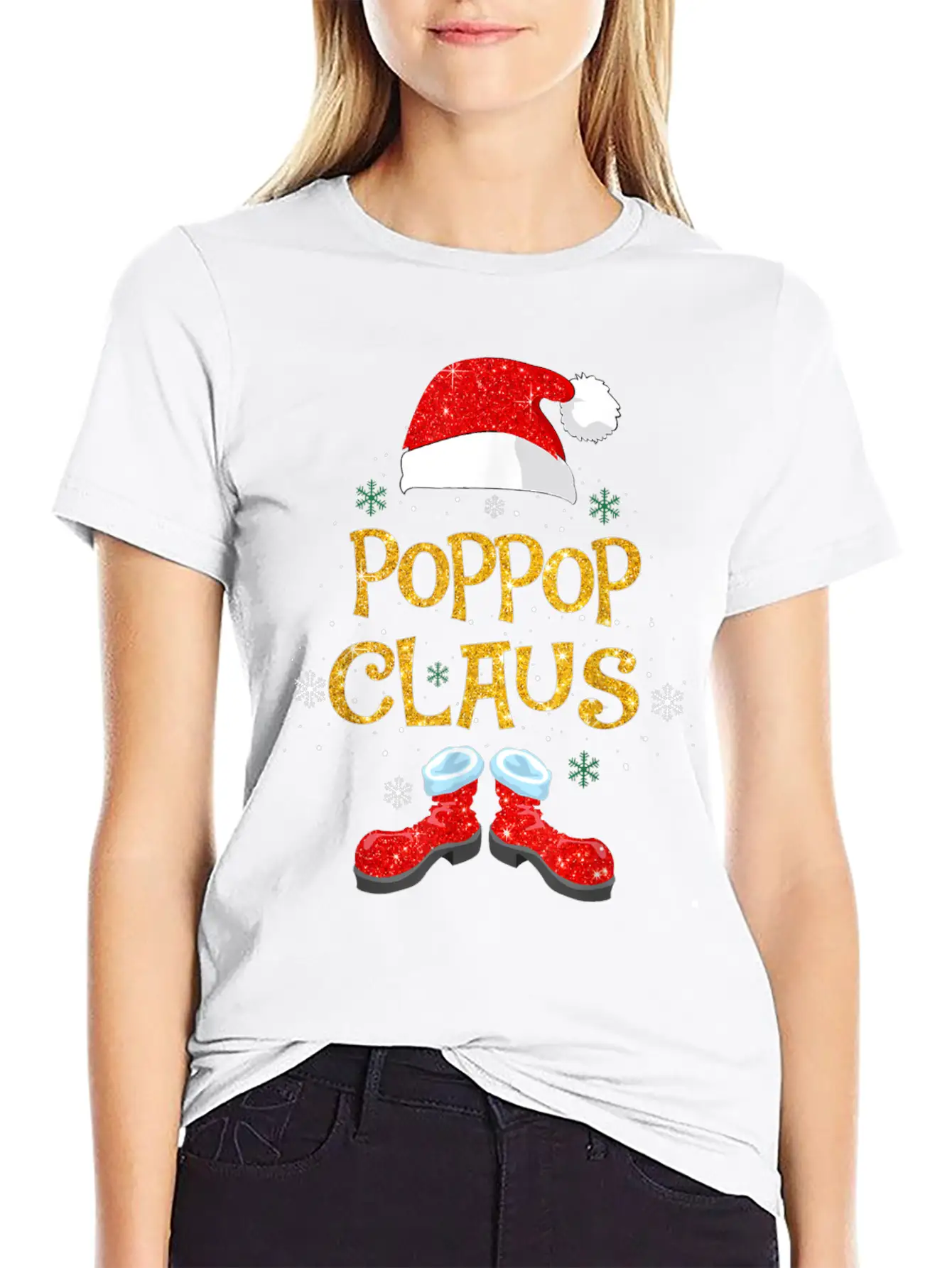 Merry Santa Pop Claus Christmas Family Matching Unisex Short Sleeve Soft Cotton T-Shirt – Casual Everyday Wear