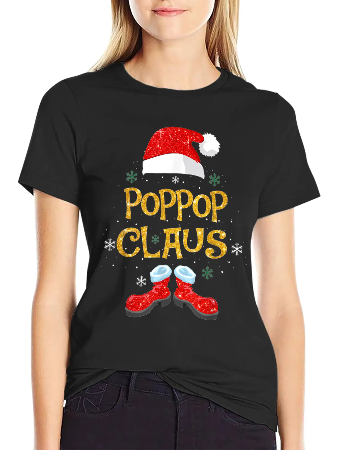 Merry Santa Pop Claus Christmas Family Matching Unisex Short Sleeve Soft Cotton T-Shirt – Casual Everyday Wear