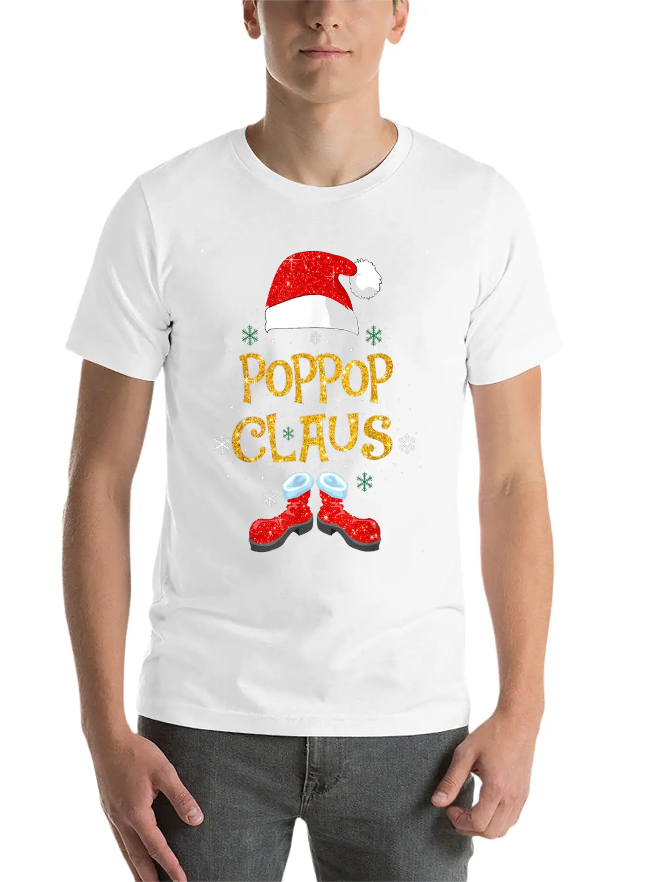 Merry Santa Pop Claus Christmas Family Matching Unisex Short Sleeve Soft Cotton T-Shirt – Casual Everyday Wear