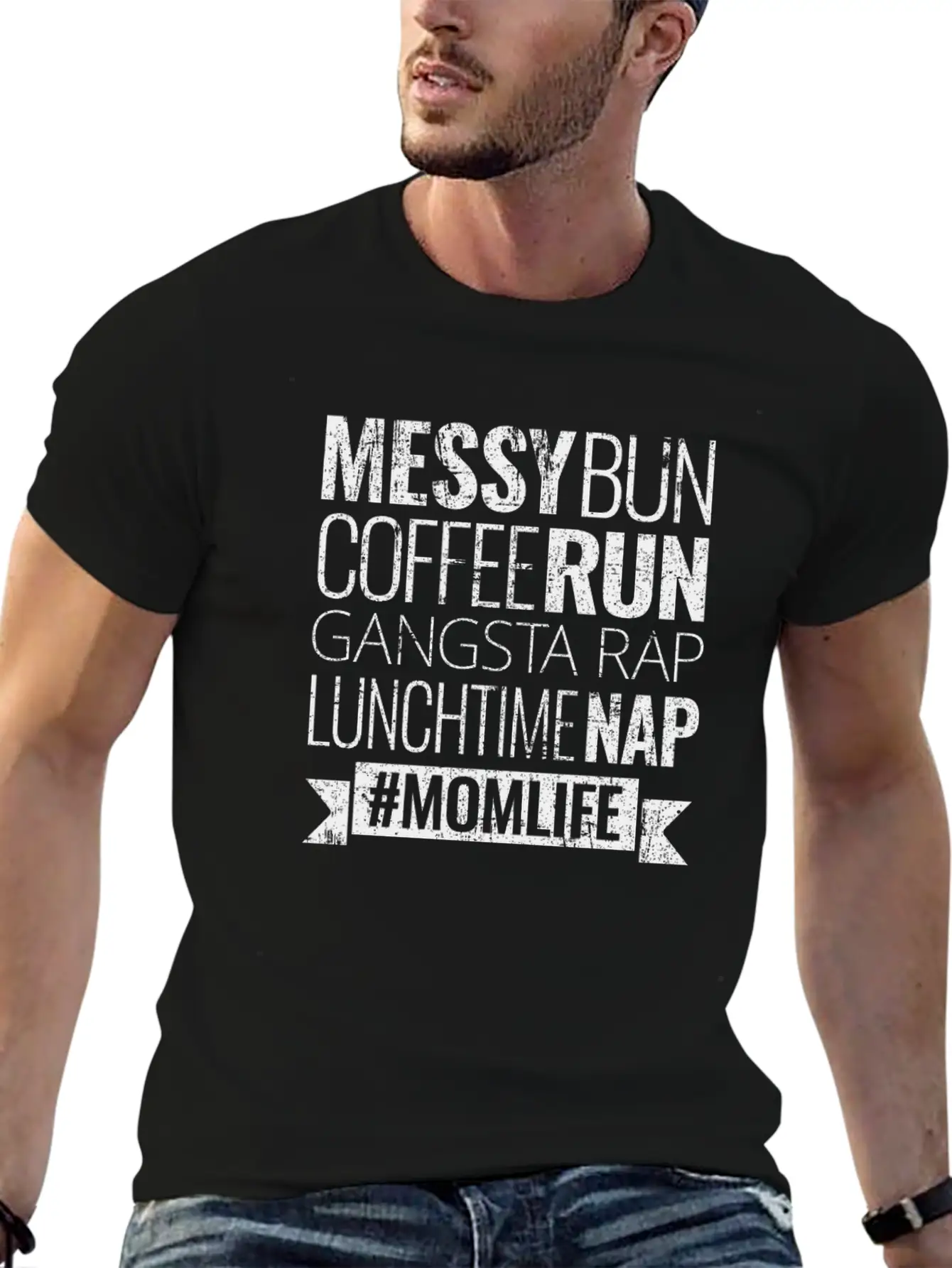 Messy Bun Coffee Run Gangsta Rap Lunchtime Nap Mom Unisex Casual T-Shirt – Clean Design For Daily Comfort