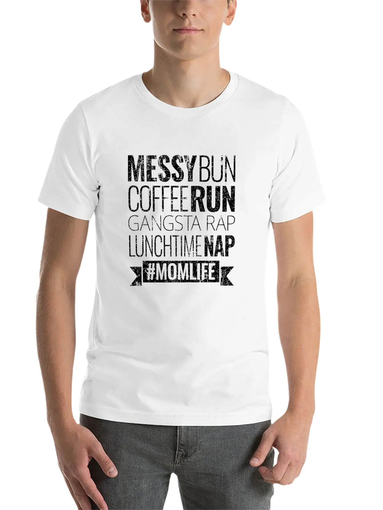 Messy Bun Coffee Run Gangsta Rap Lunchtime Nap Mom Unisex Casual T-Shirt – Clean Design For Daily Comfort