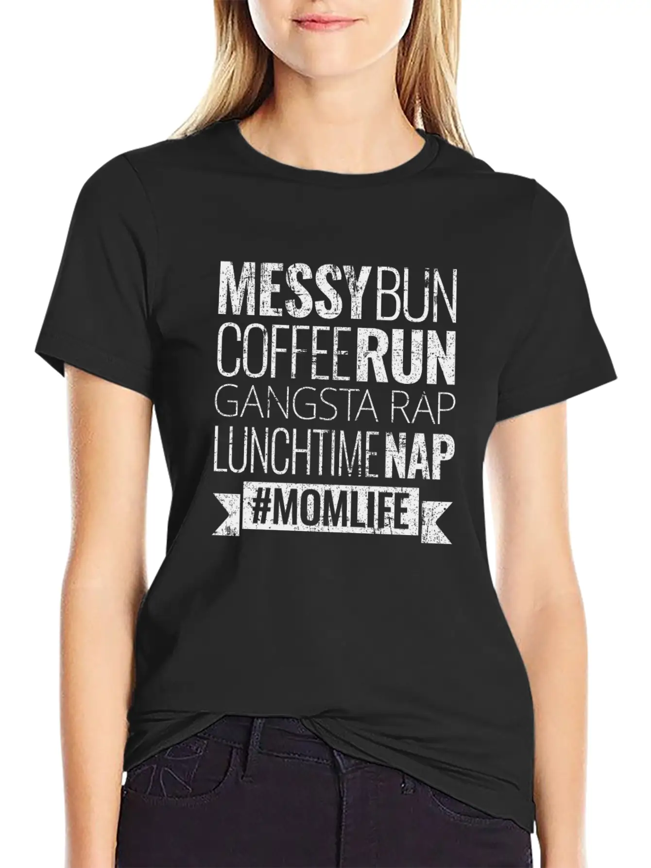 Messy Bun Coffee Run Gangsta Rap Lunchtime Nap Mom Unisex Casual T-Shirt – Clean Design For Daily Comfort