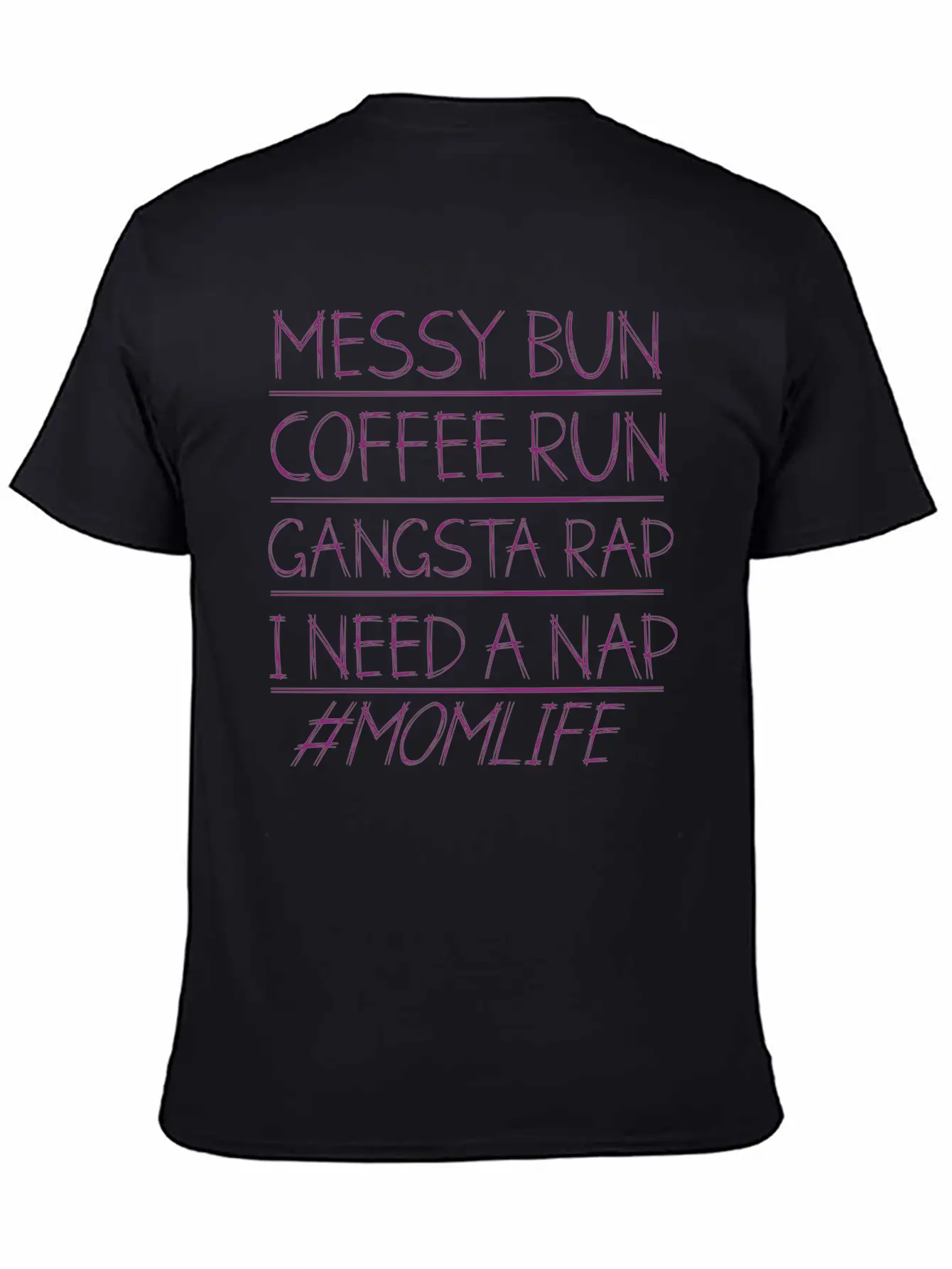 Messy Bun Run Rap Nap Perfect For Coffee Lovers Unisex Short Sleeve Soft Cotton T-Shirt – Casual Everyday Wear