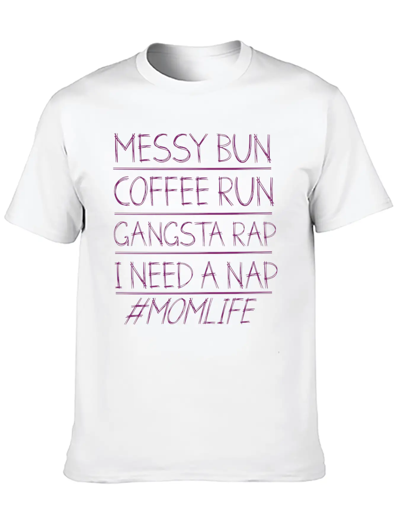 Messy Bun Run Rap Nap Perfect For Coffee Lovers Unisex Short Sleeve Soft Cotton T-Shirt – Casual Everyday Wear