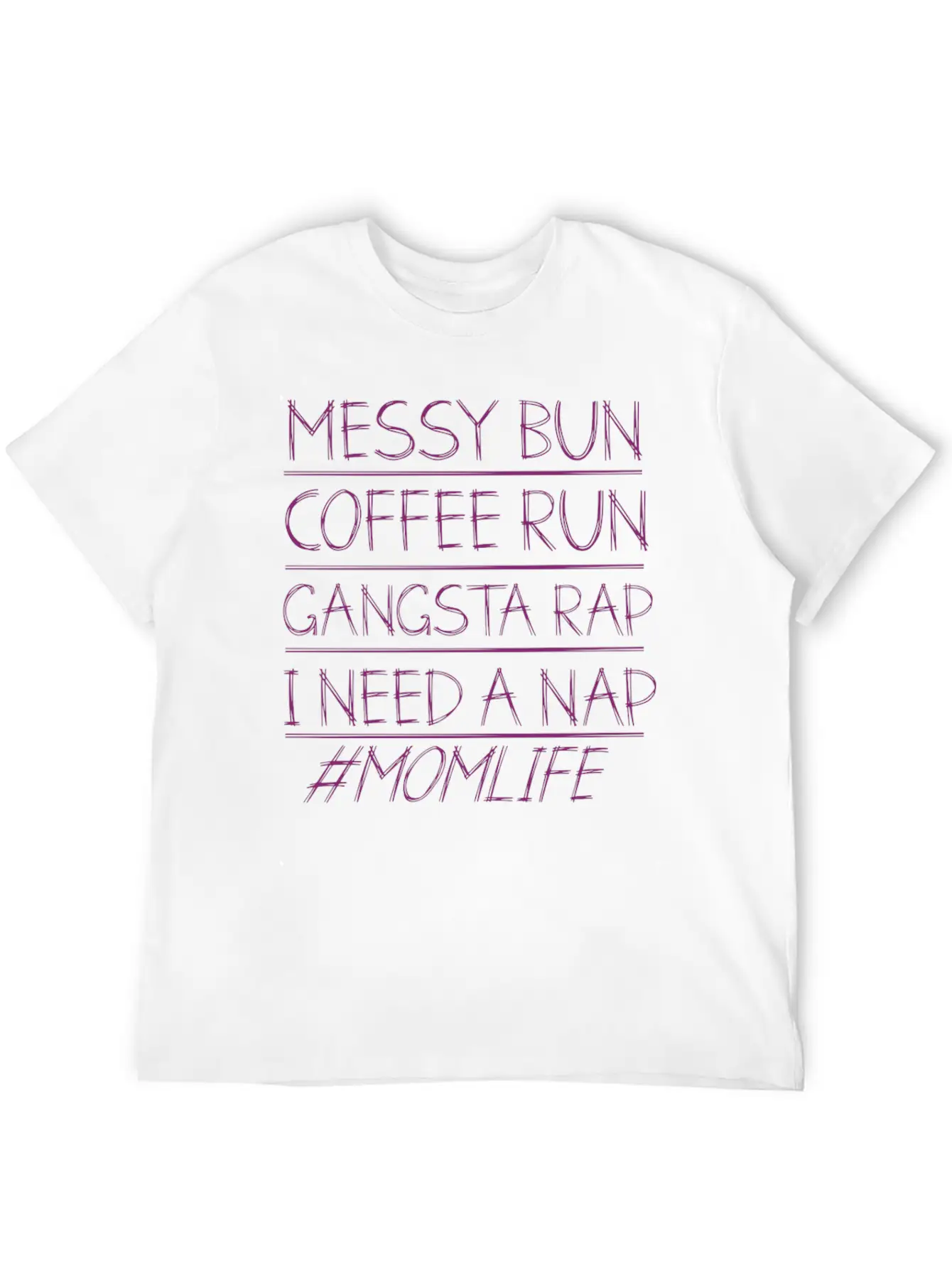 Messy Bun Run Rap Nap Perfect For Coffee Lovers Unisex Short Sleeve Soft Cotton T-Shirt – Casual Everyday Wear