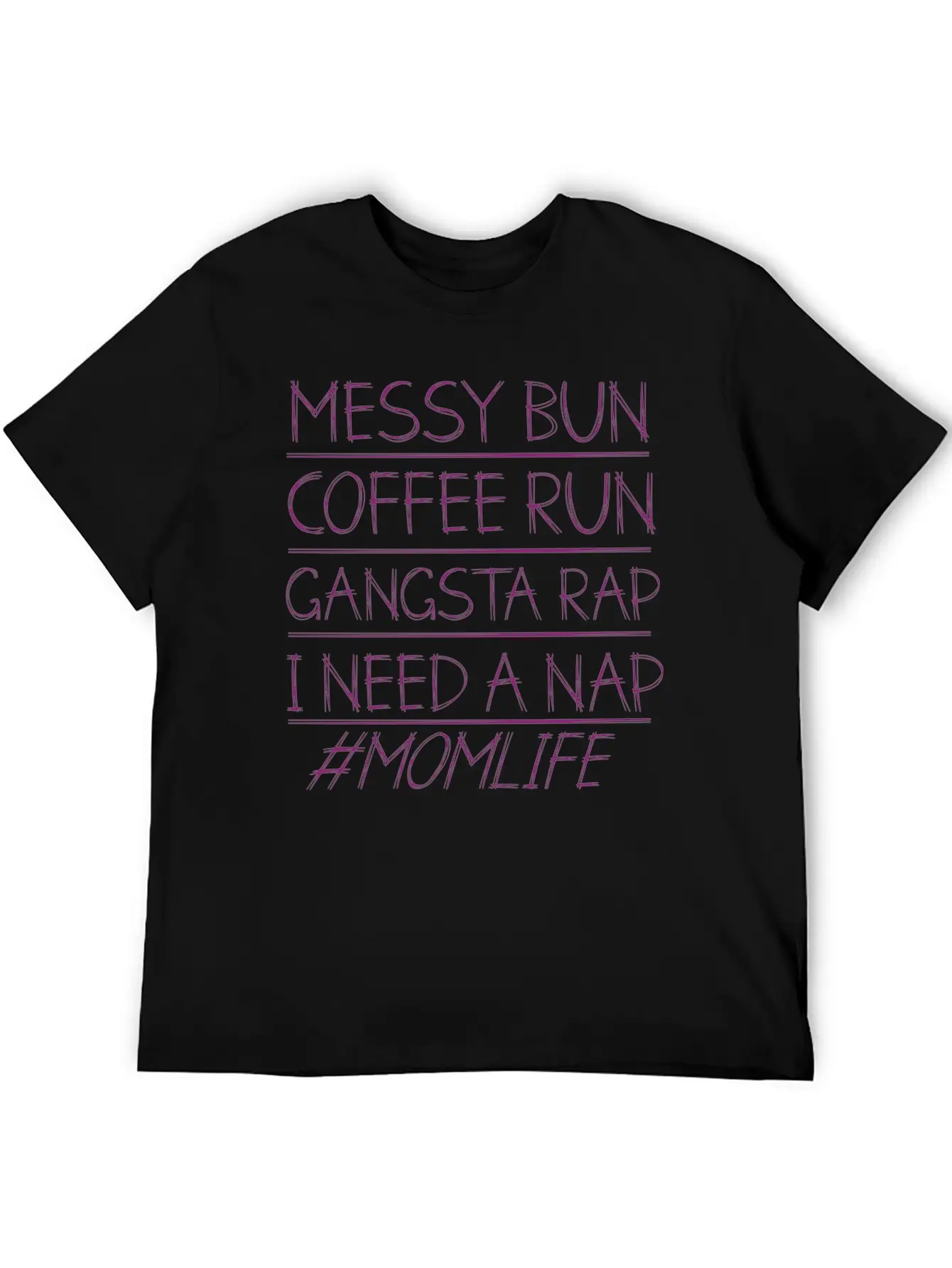 Messy Bun Run Rap Nap Perfect For Coffee Lovers Unisex Short Sleeve Soft Cotton T-Shirt – Casual Everyday Wear