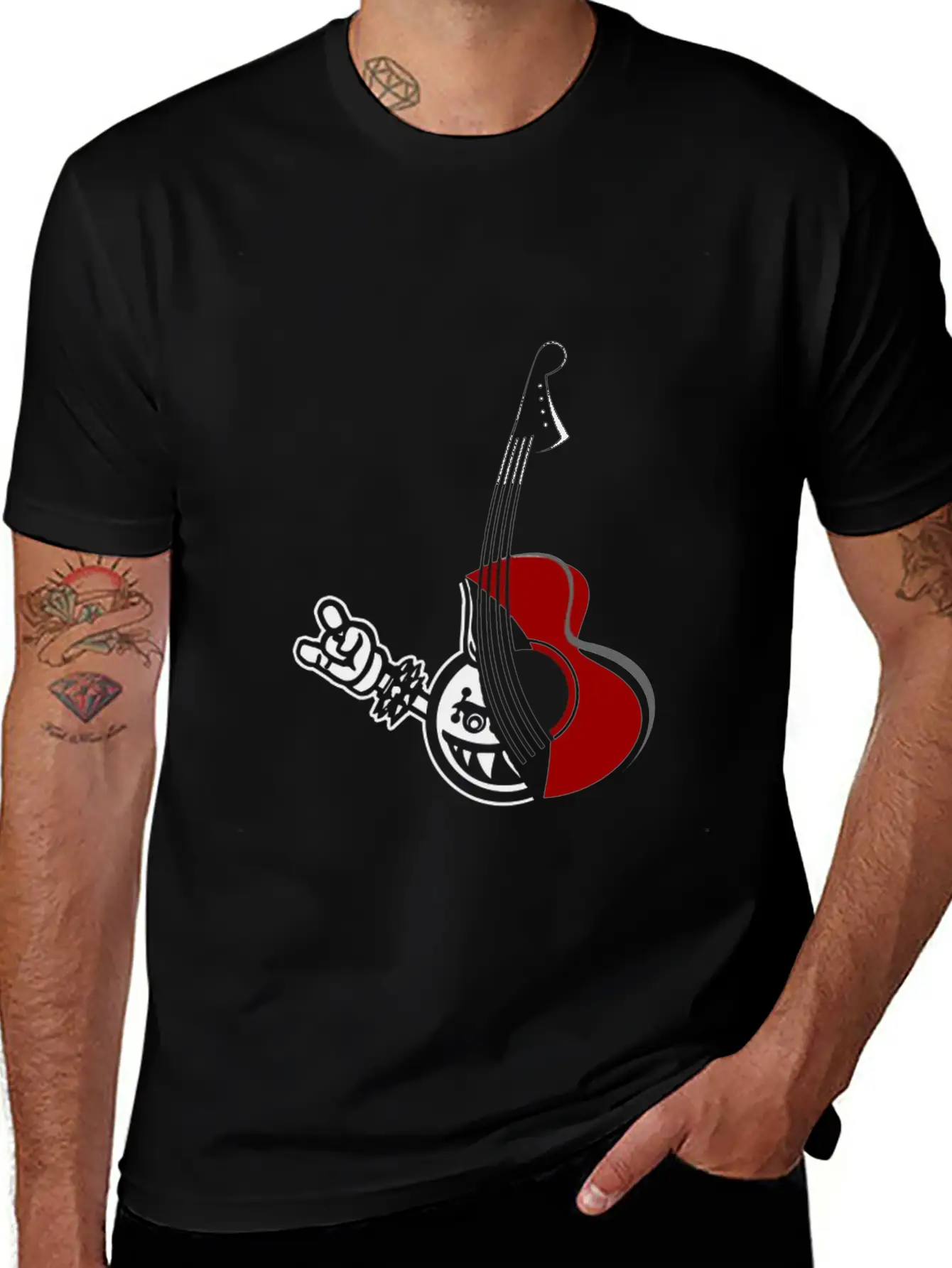 Metal Acoustic Guitar Stylish Everyday T-Shirt – Unisex Basic Cotton Tee