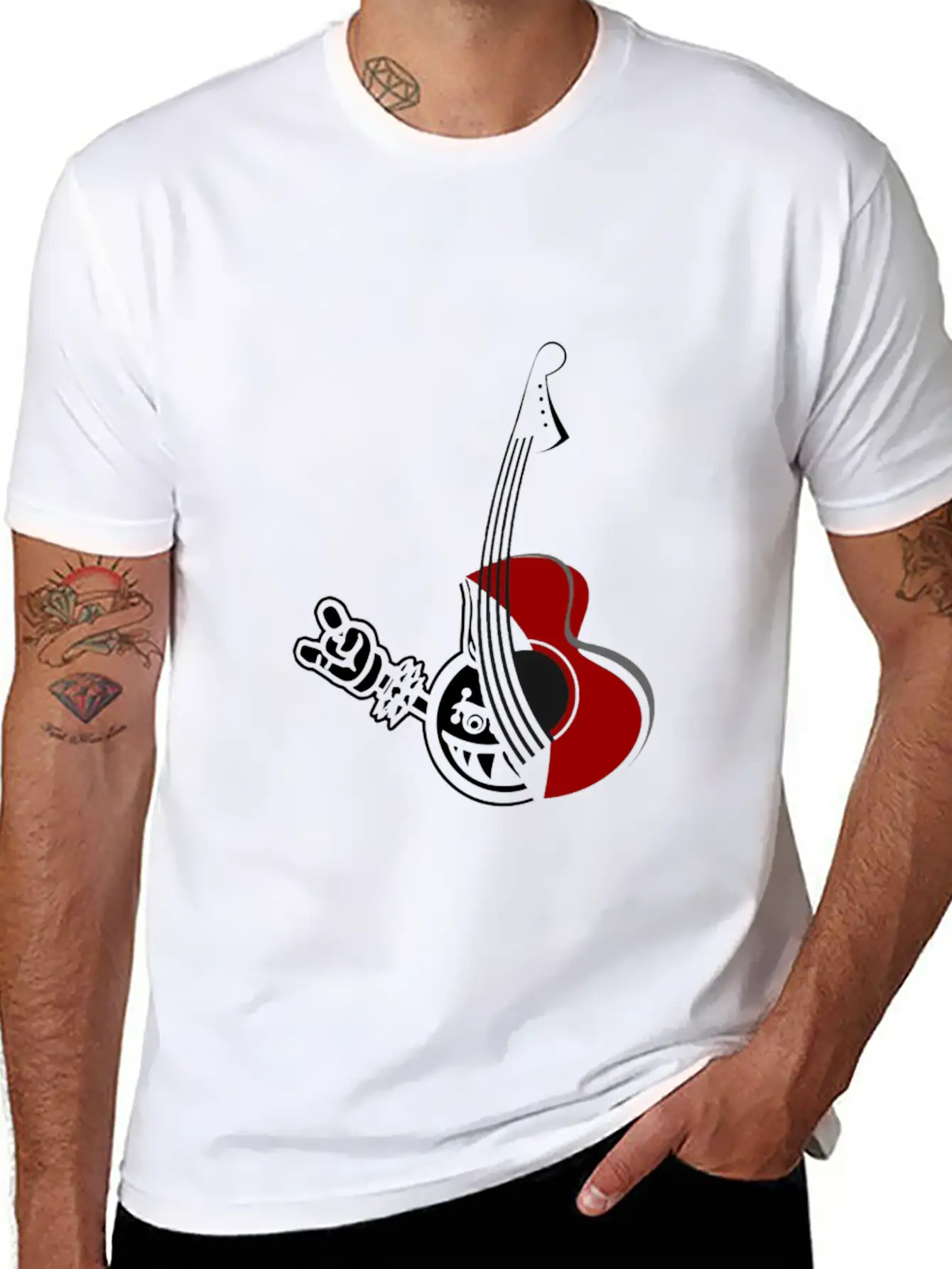 Metal Acoustic Guitar Stylish Everyday T-Shirt – Unisex Basic Cotton Tee