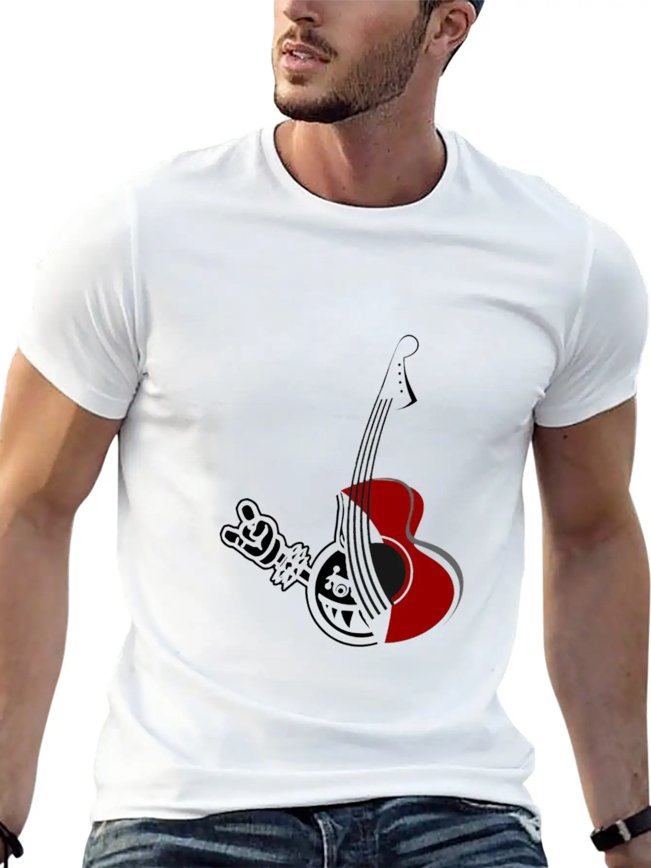 Metal Acoustic Guitar Stylish Everyday T-Shirt – Unisex Basic Cotton Tee
