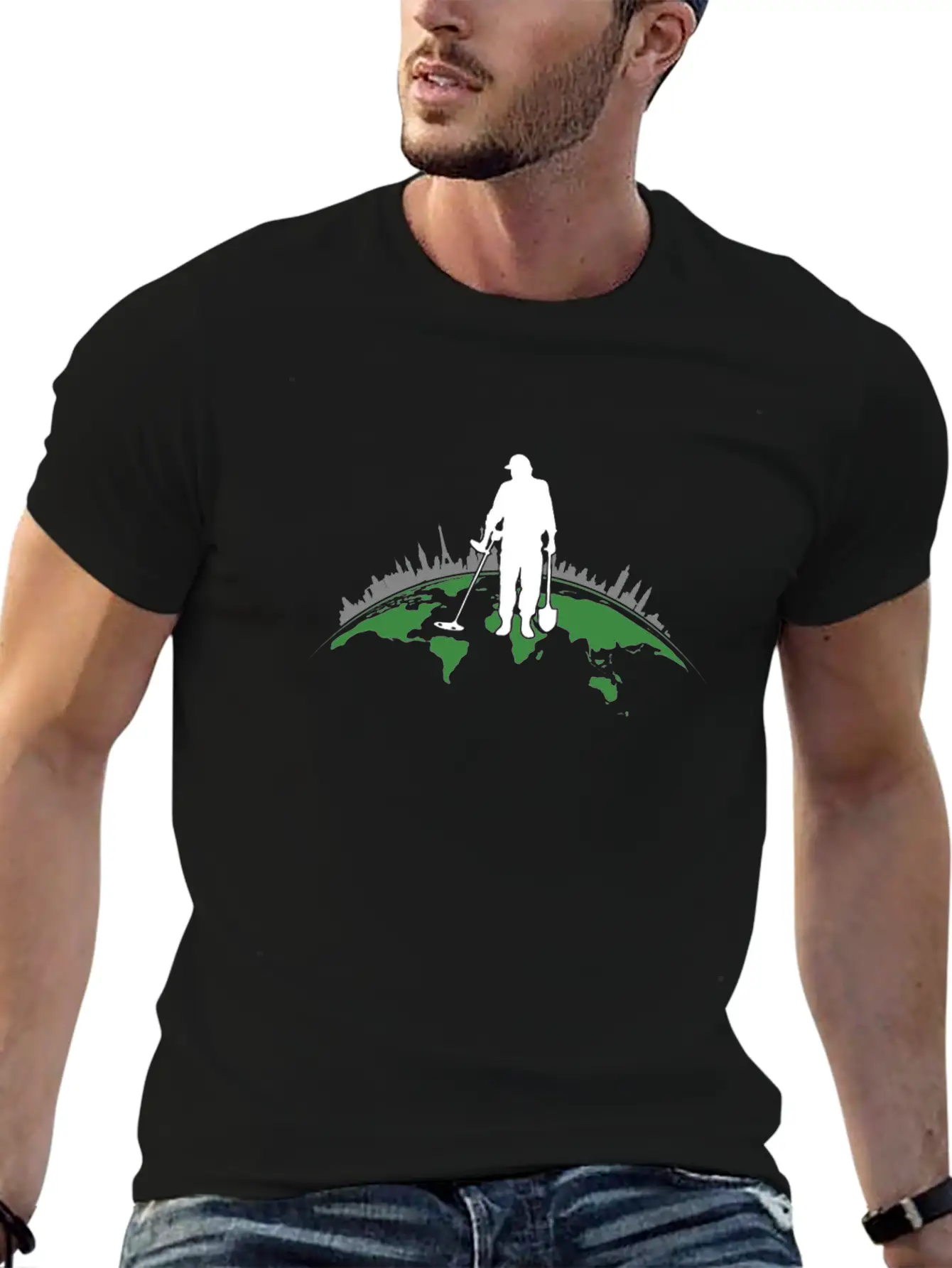 Metal Sensor Detectors Treasure Hunters Searching Basic Graphic T-Shirt – Daily Comfort In Soft Cotton