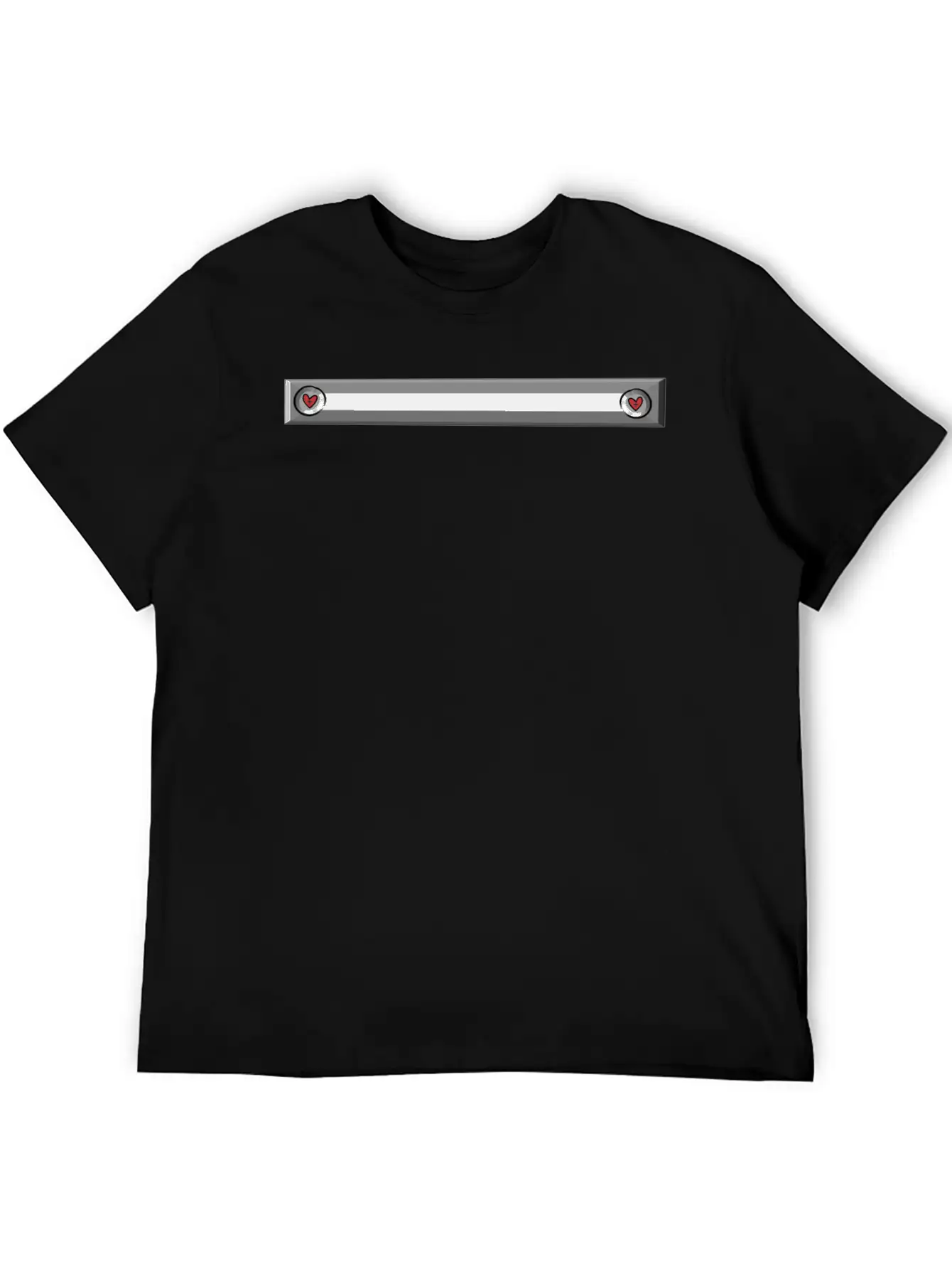 Metallic Plain Gray Hearts Comfortable Minimalist Graphic Tee – Summer Style Essential