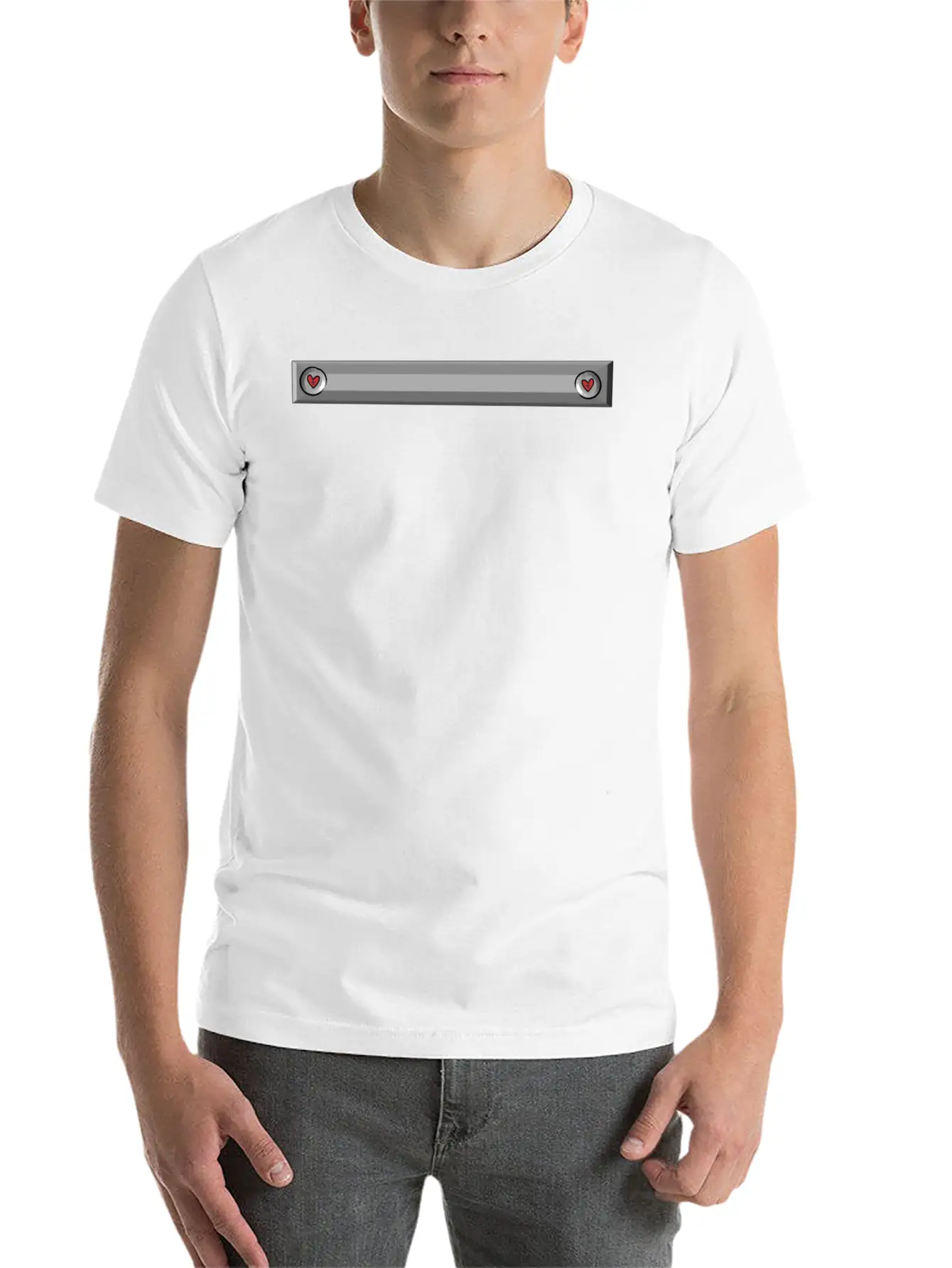 Metallic Plain Gray Hearts Comfortable Minimalist Graphic Tee – Summer Style Essential