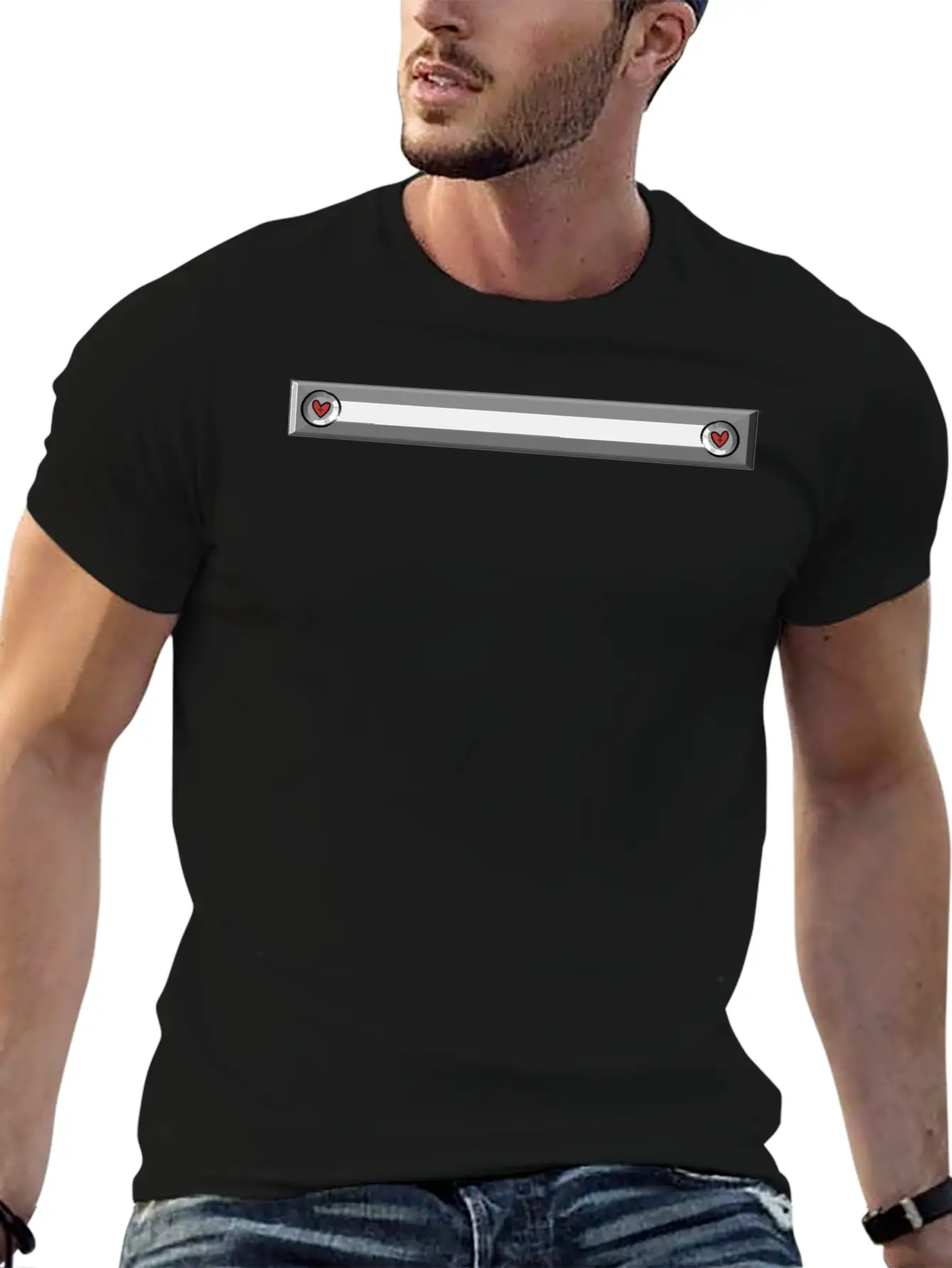 Metallic Plain Gray Hearts Comfortable Minimalist Graphic Tee – Summer Style Essential