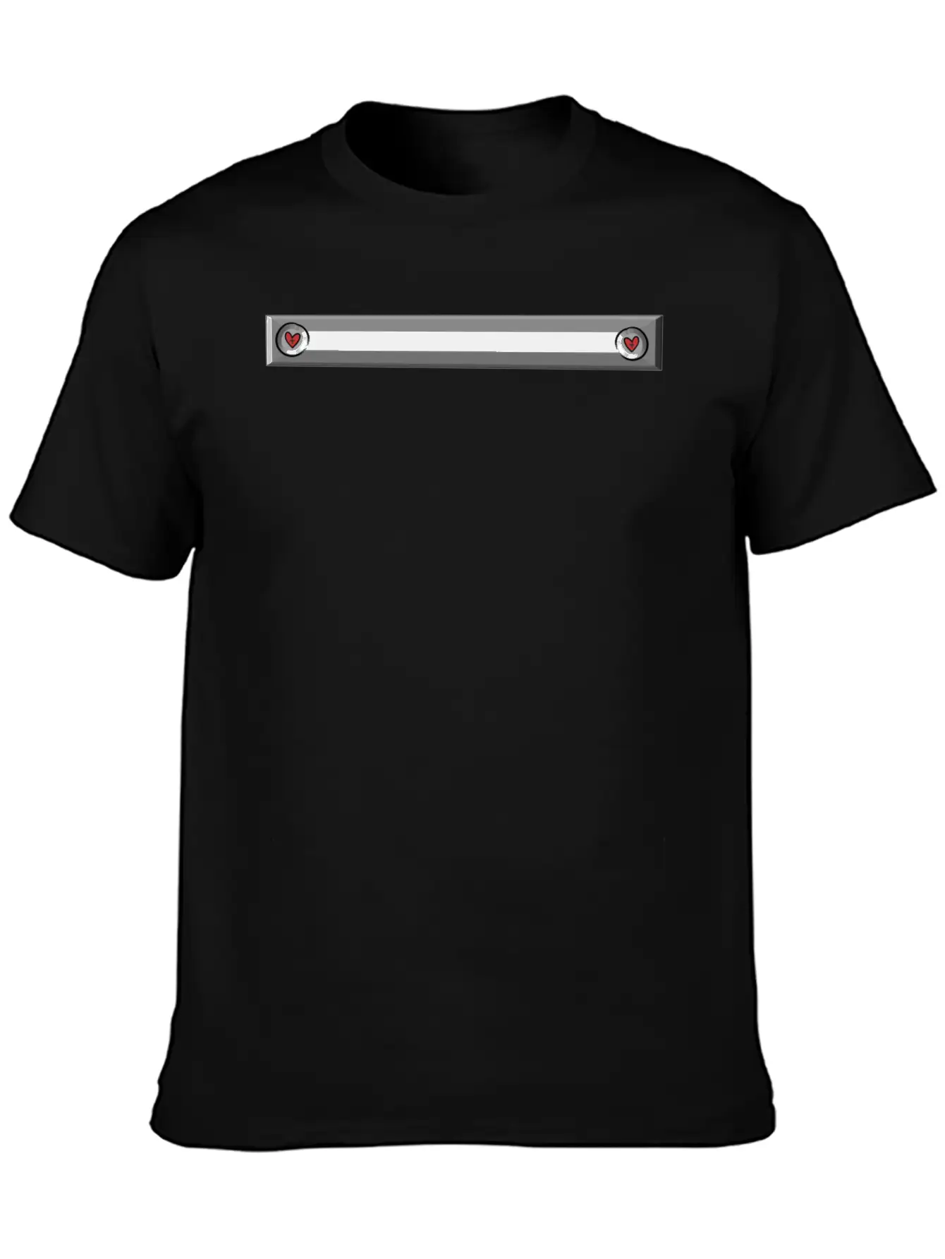 Metallic Plain Gray Hearts Comfortable Minimalist Graphic Tee – Summer Style Essential