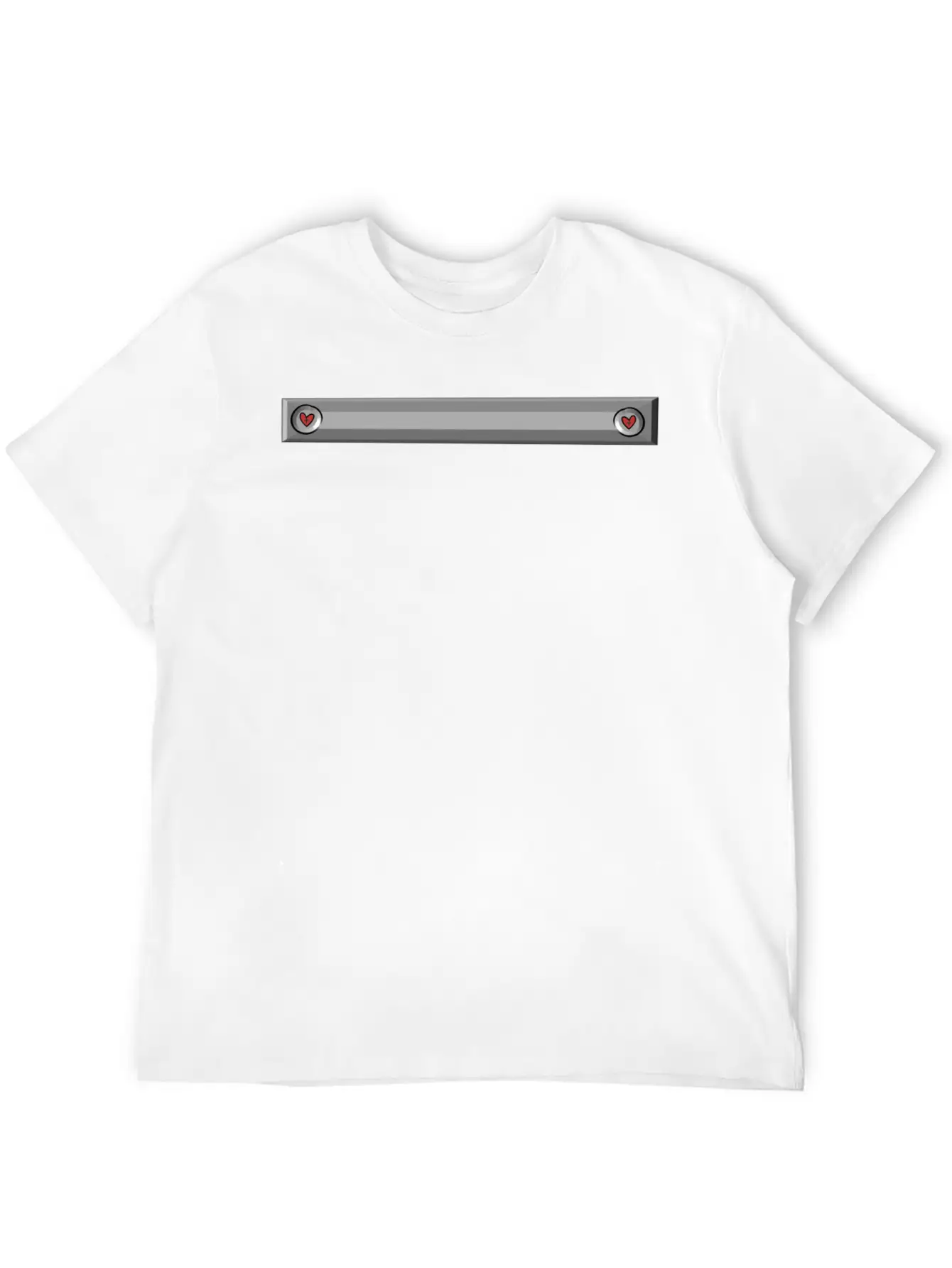Metallic Plain Gray Hearts Comfortable Minimalist Graphic Tee – Summer Style Essential