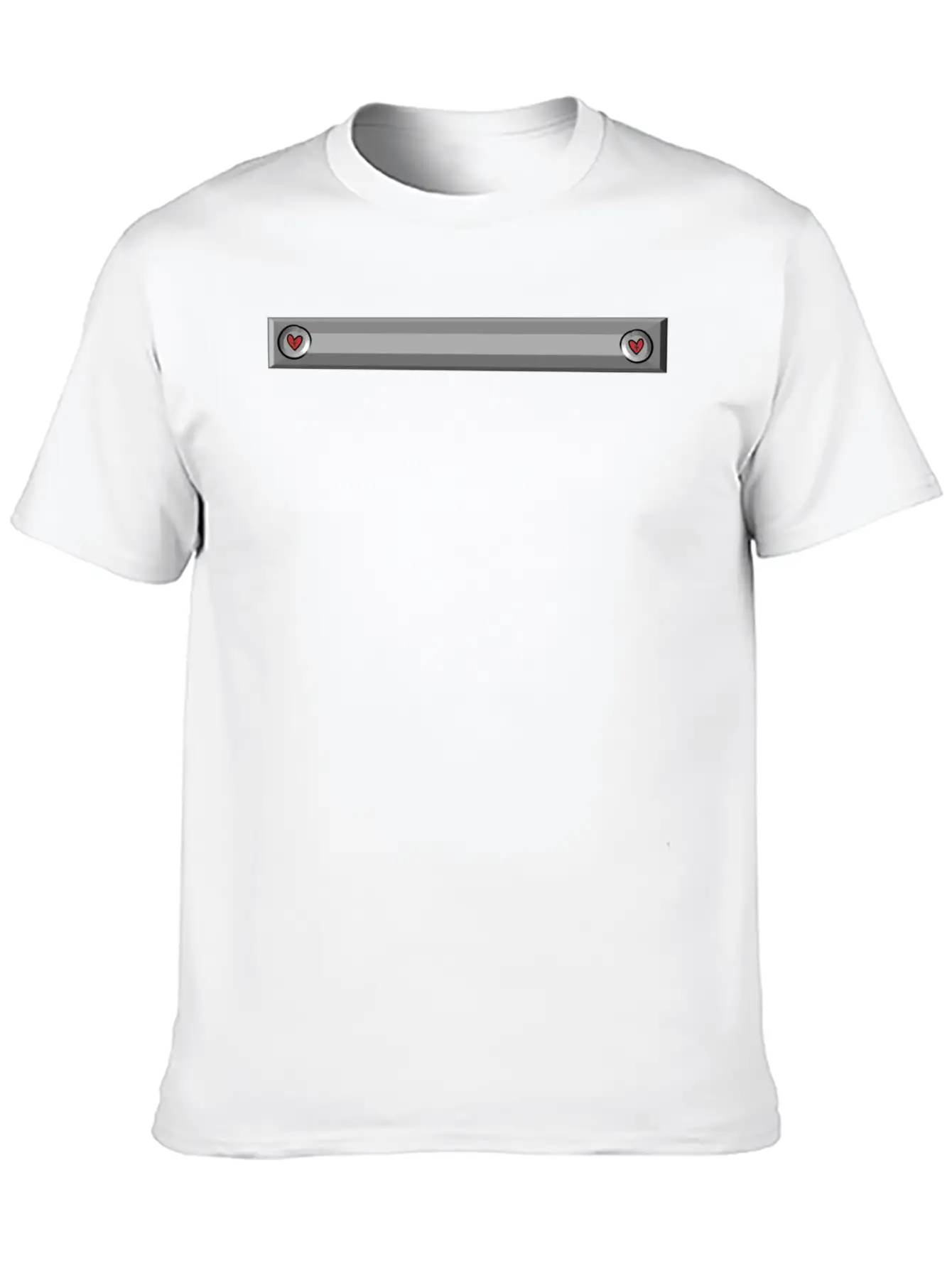 Metallic Plain Gray Hearts Comfortable Minimalist Graphic Tee – Summer Style Essential