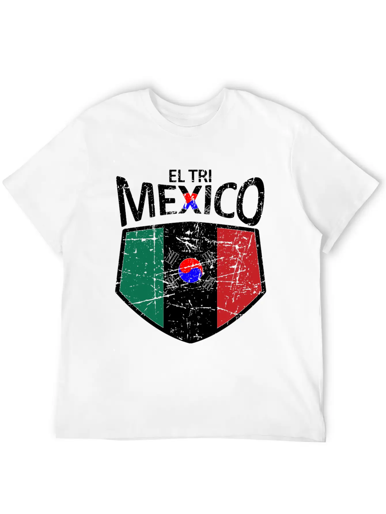 Mexico Soccer Jersey Shirt Mexico And Korea Flag Essential Unisex Summer Tee – Soft Cotton Casual Fit