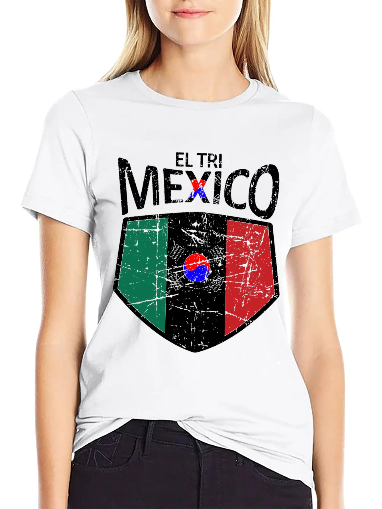 Mexico Soccer Jersey Shirt Mexico And Korea Flag Essential Unisex Summer Tee – Soft Cotton Casual Fit