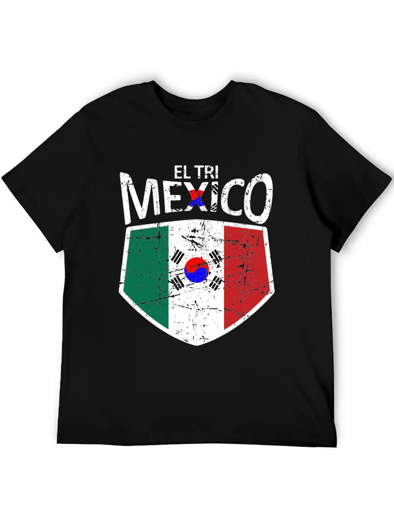 Mexico Soccer Jersey Shirt Mexico And Korea Flag Essential Unisex Summer Tee – Soft Cotton Casual Fit
