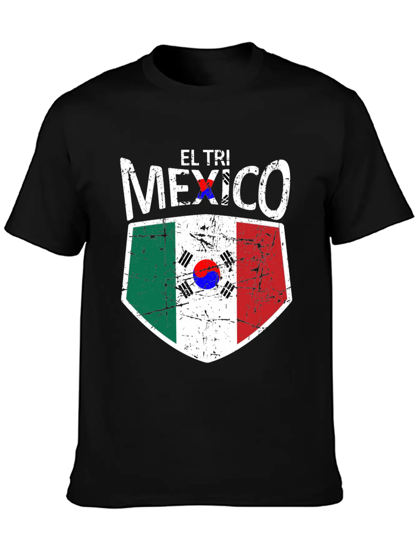Mexico Soccer Jersey Shirt Mexico And Korea Flag Essential Unisex Summer Tee – Soft Cotton Casual Fit