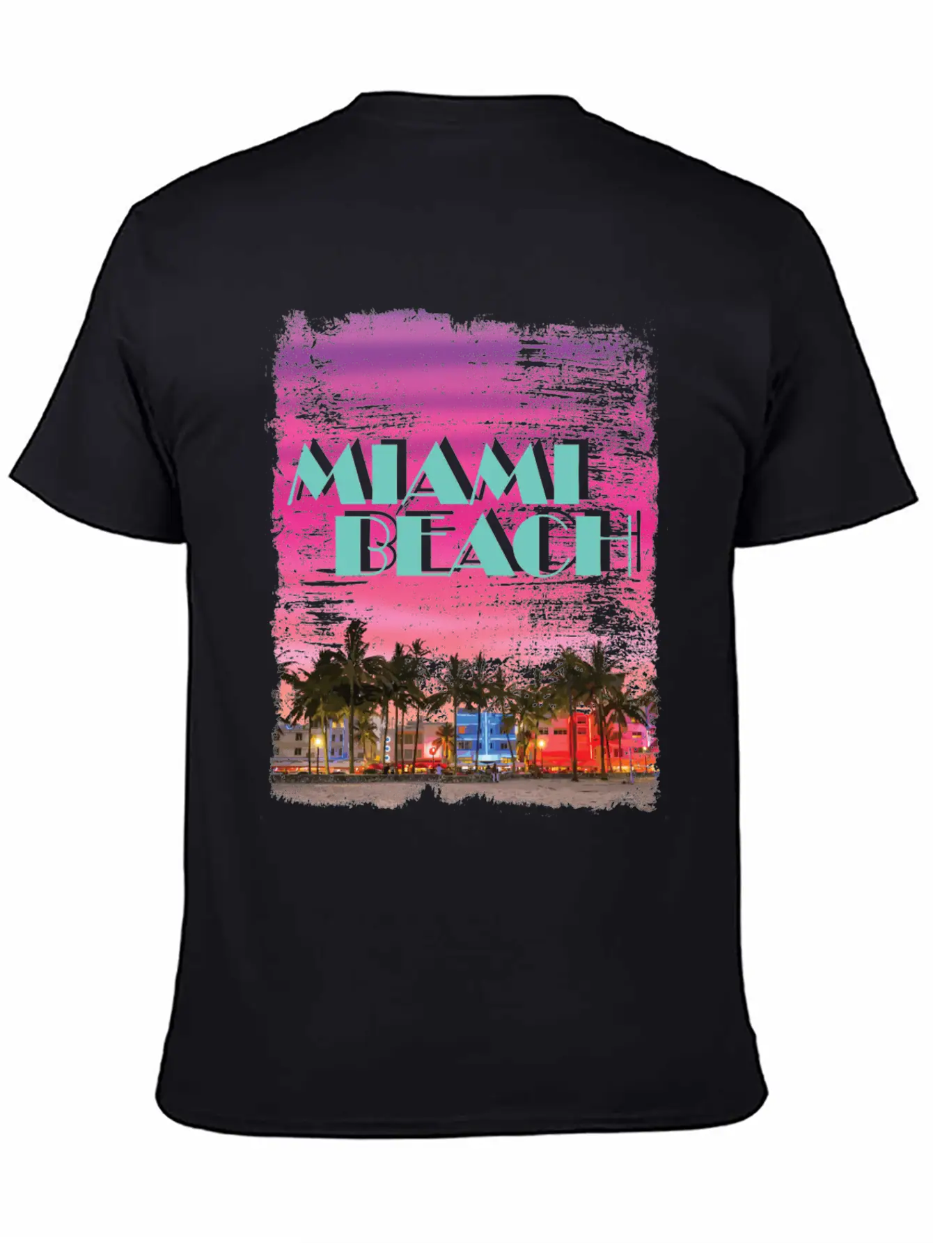 Miami Beach 80er Retro Vaporwave Stylish Everyday T-Shirt – Unisex Basic Cotton Tee
