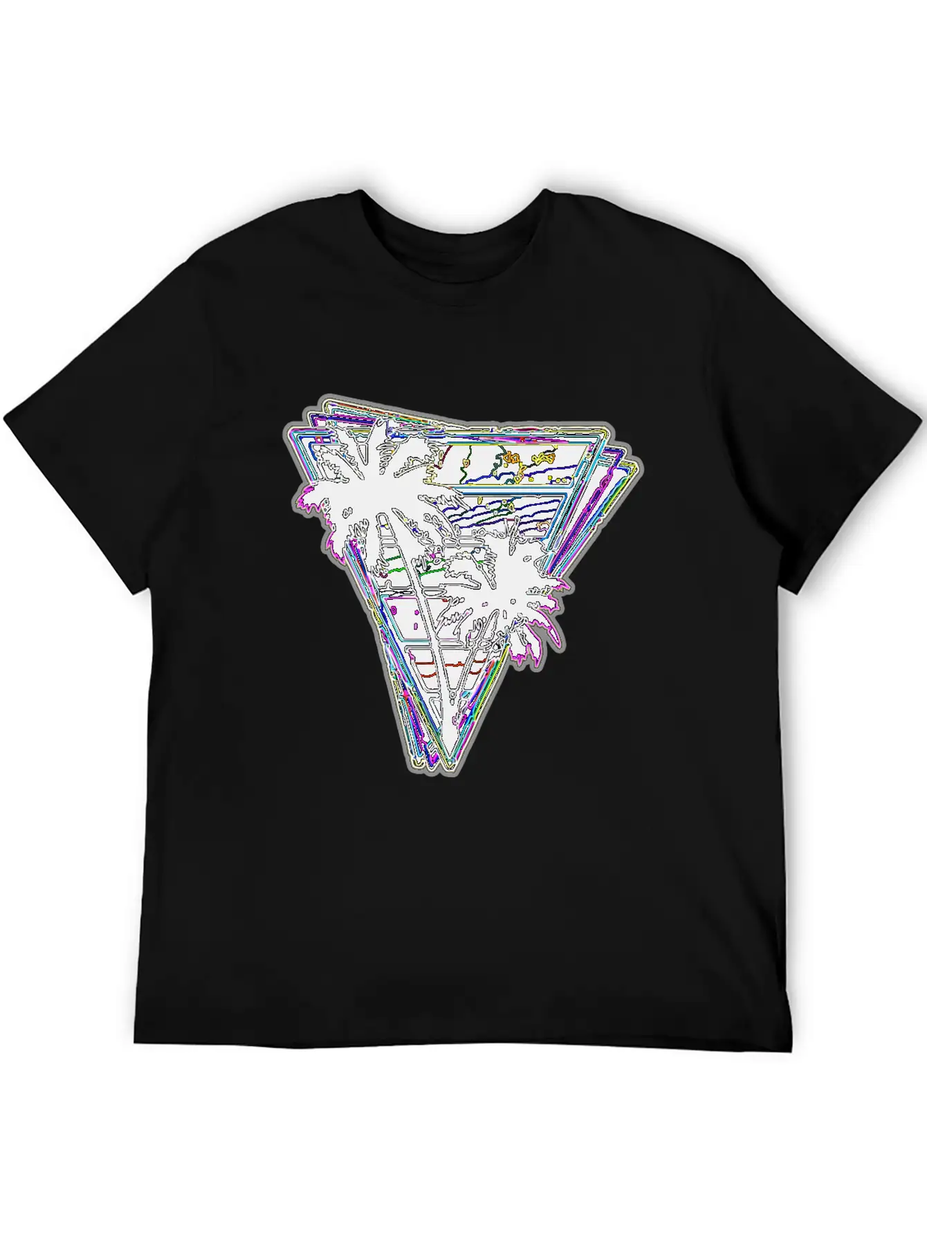 Miami Neon Synth Unisex Short Sleeve Soft Cotton T-Shirt – Casual Everyday Wear