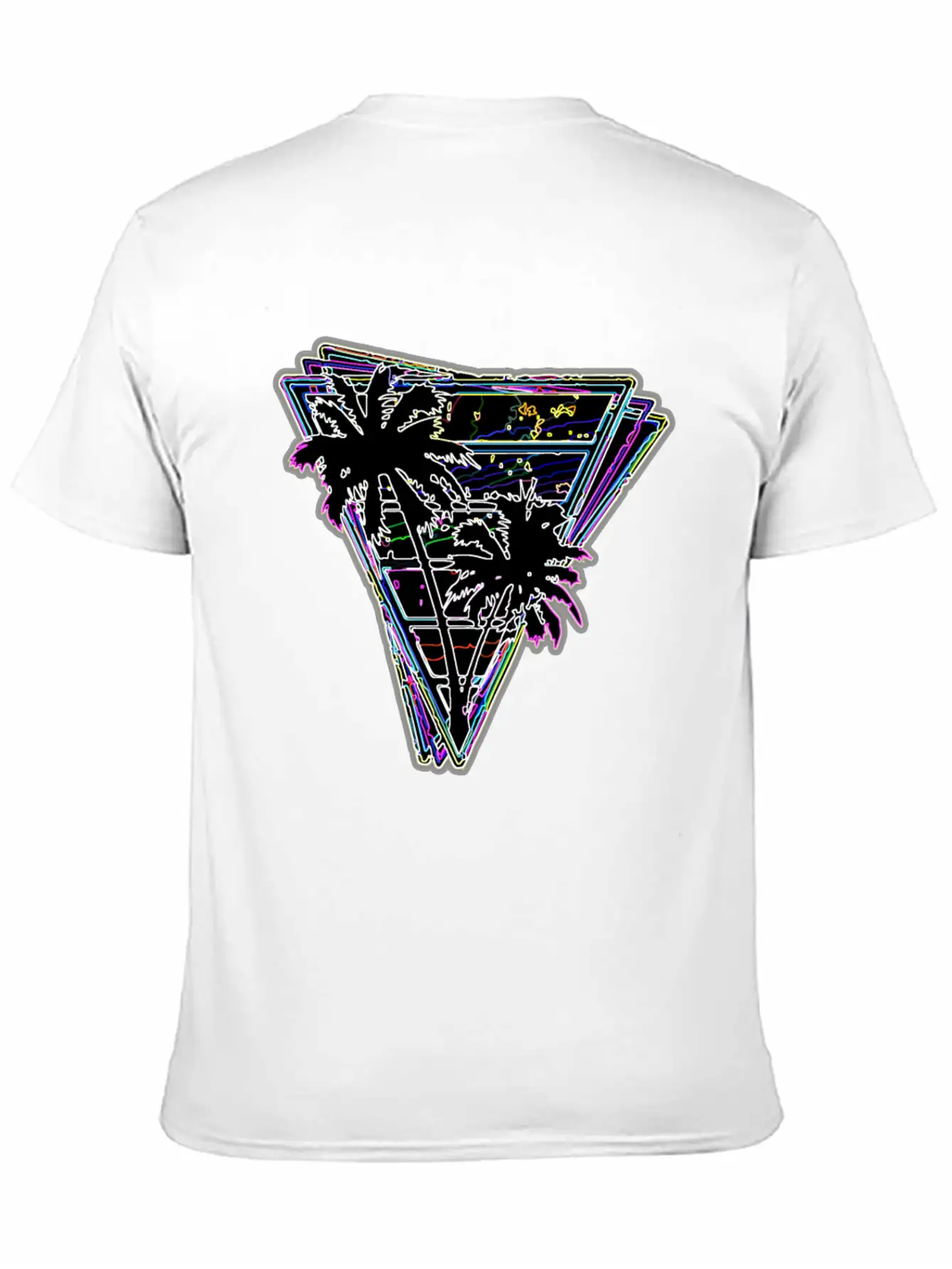 Miami Neon Synth Unisex Short Sleeve Soft Cotton T-Shirt – Casual Everyday Wear