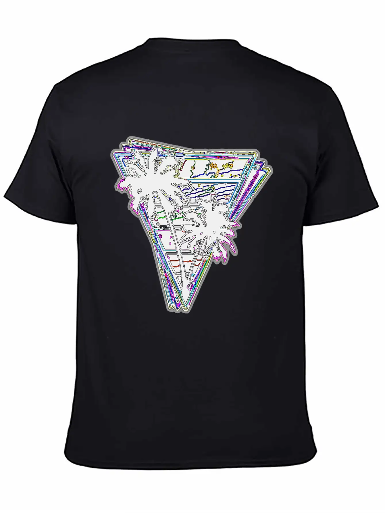 Miami Neon Synth Unisex Short Sleeve Soft Cotton T-Shirt – Casual Everyday Wear