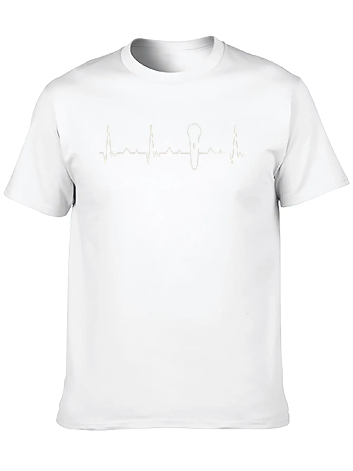 Microphone. Heart. Love. EKG. Pulse. Beat. Stylish Everyday T-Shirt – Unisex Basic Cotton Tee
