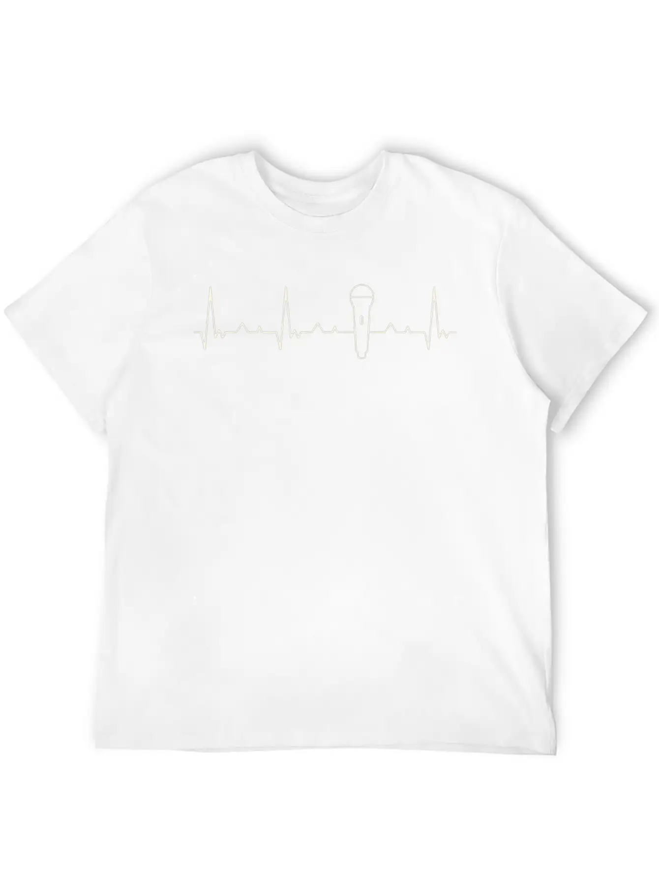 Microphone. Heart. Love. EKG. Pulse. Beat. Stylish Everyday T-Shirt – Unisex Basic Cotton Tee