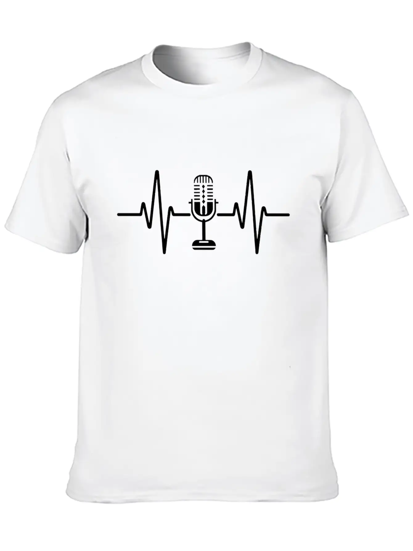 Microphone Heartbeat Sound Waves Design Essential Unisex Summer Tee – Soft Cotton Casual Fit