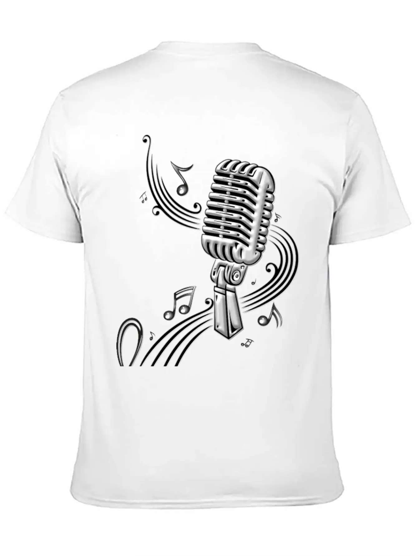 Microphone Retro Vintage Style Unisex Short Sleeve Soft Cotton T-Shirt – Casual Everyday Wear