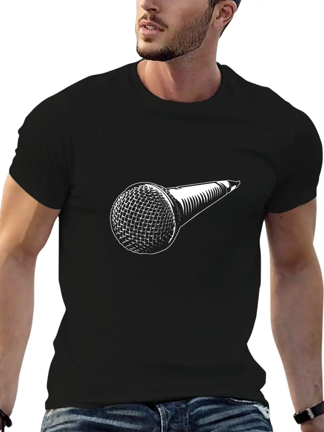 Microphone Stylish Everyday T-Shirt – Unisex Basic Cotton Tee