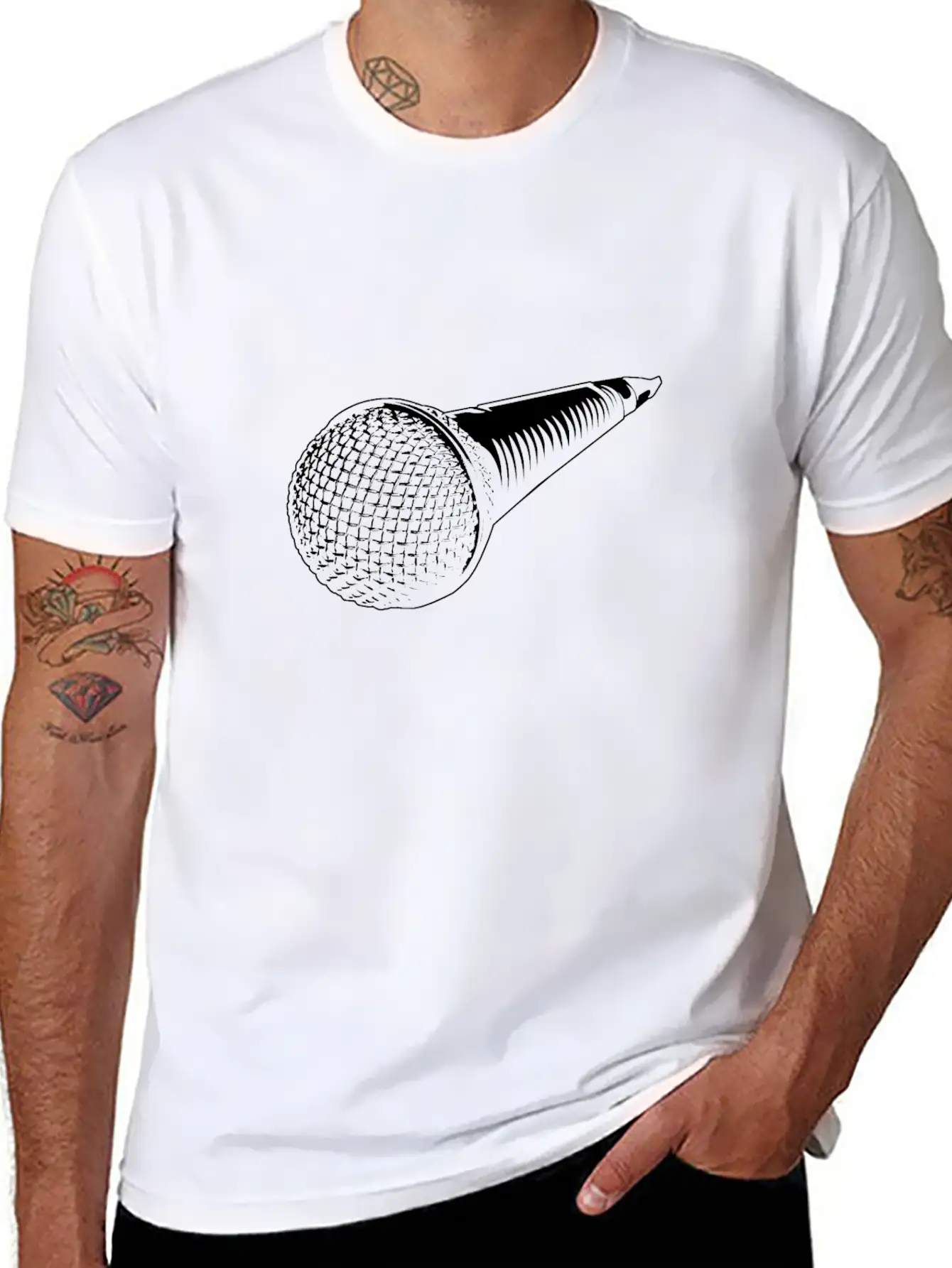 Microphone Stylish Everyday T-Shirt – Unisex Basic Cotton Tee