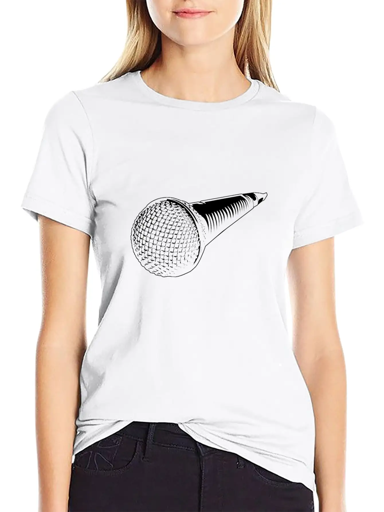 Microphone Stylish Everyday T-Shirt – Unisex Basic Cotton Tee