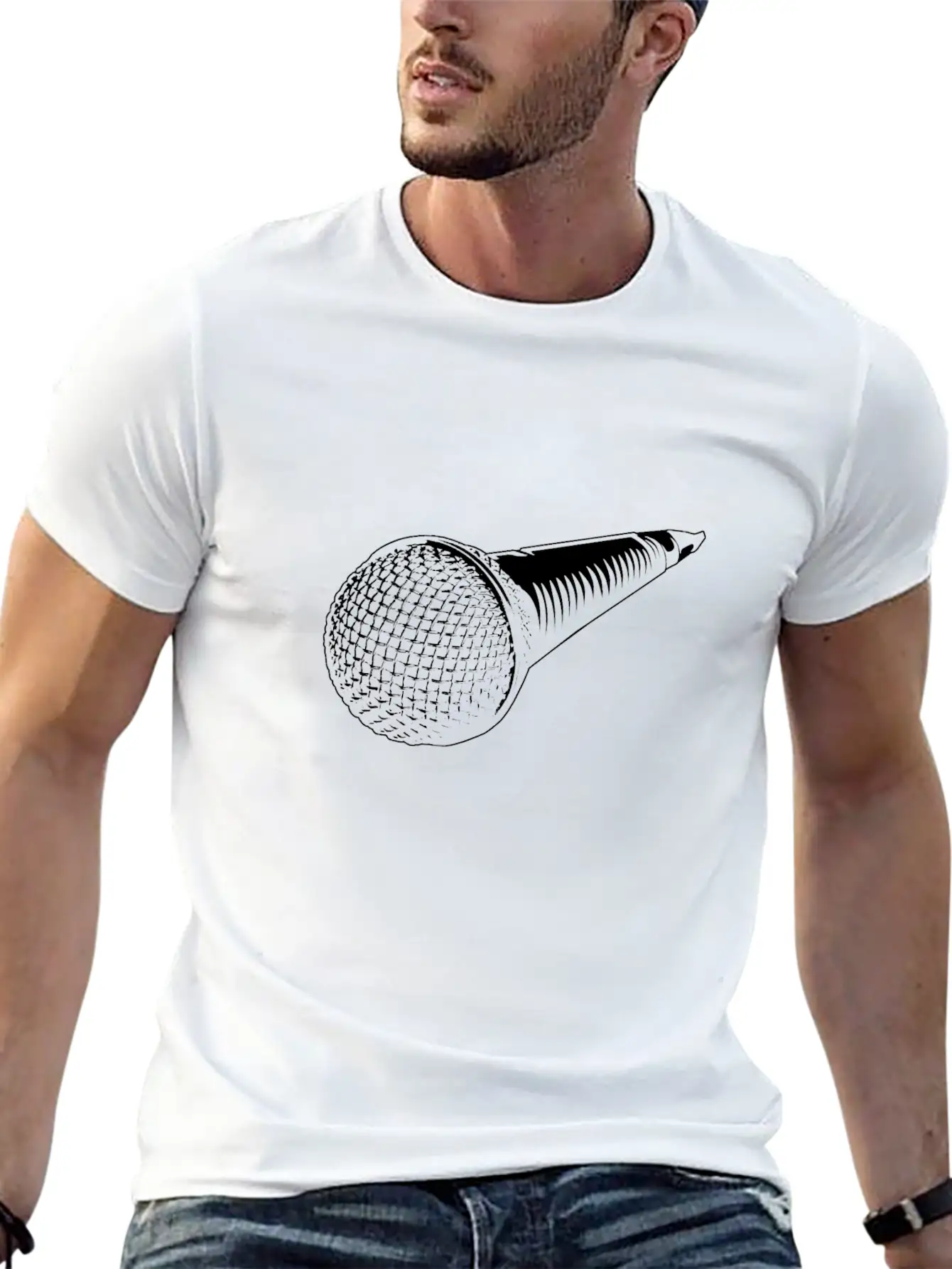 Microphone Stylish Everyday T-Shirt – Unisex Basic Cotton Tee