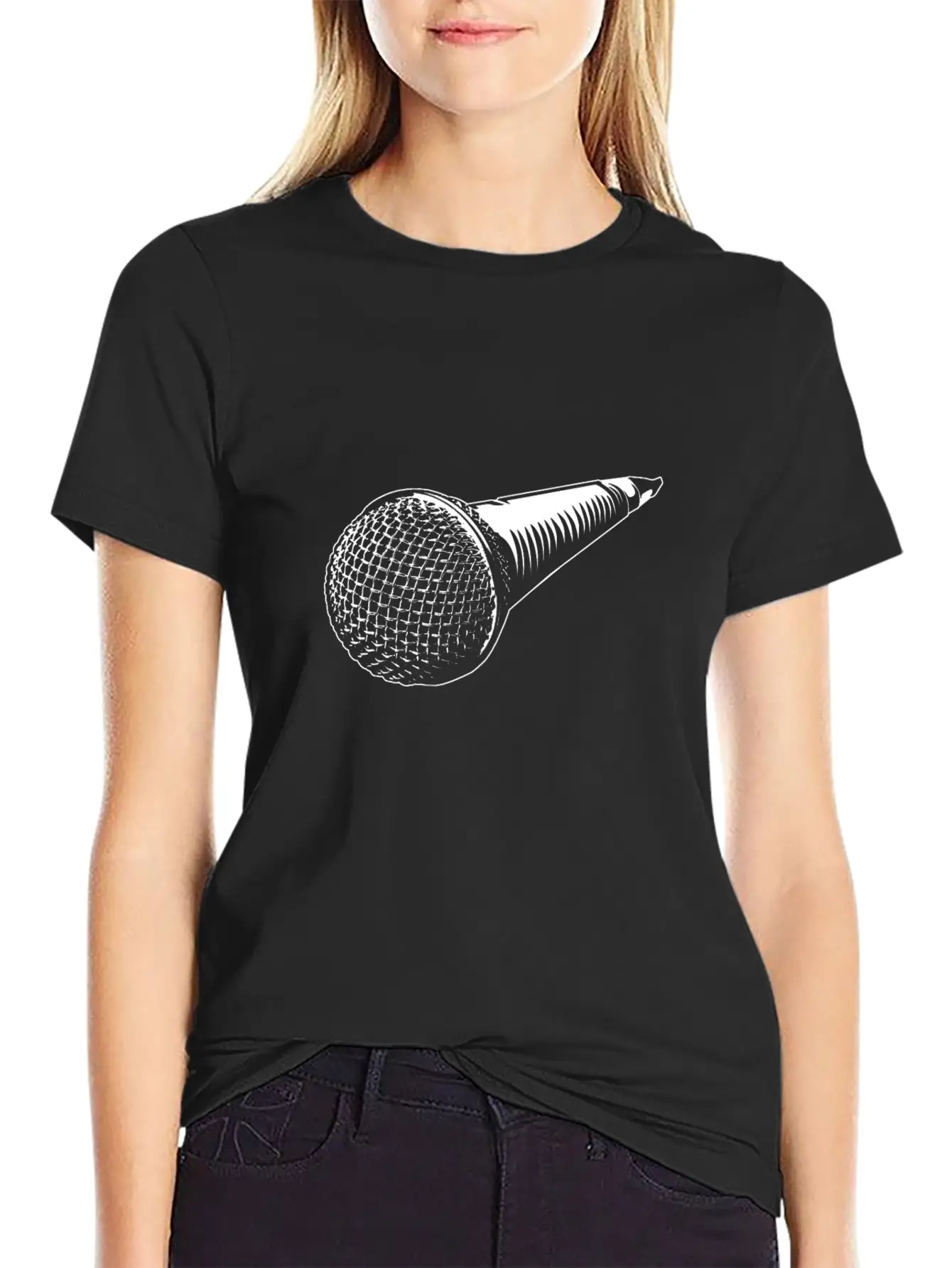 Microphone Stylish Everyday T-Shirt – Unisex Basic Cotton Tee