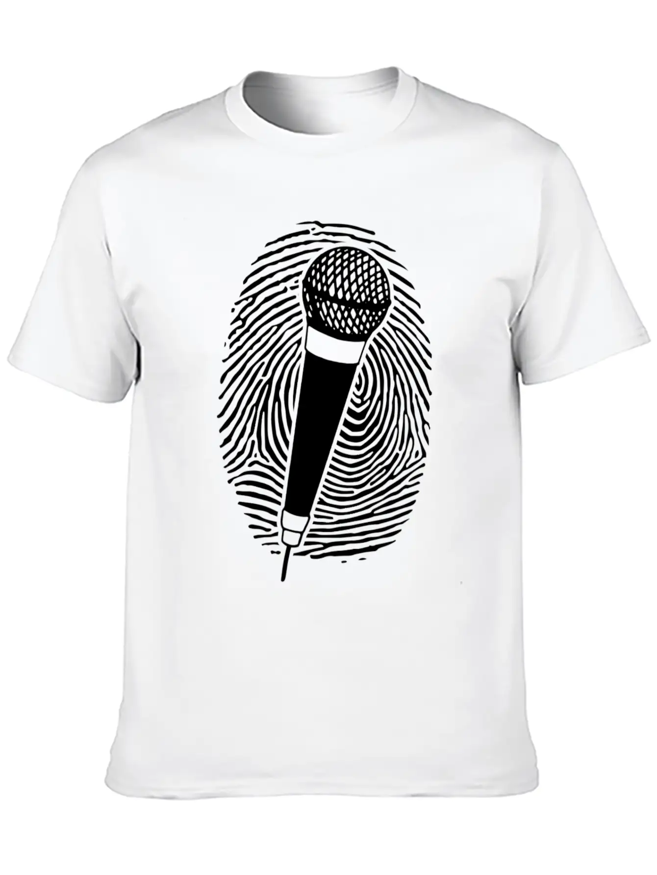 Microphone Thumbprint Singing Funny Karaoke Girls Comfortable Minimalist Graphic Tee – Summer Style Essential
