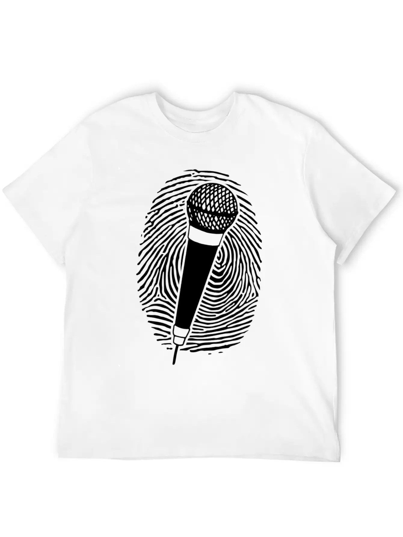 Microphone Thumbprint Singing Funny Karaoke Girls Comfortable Minimalist Graphic Tee – Summer Style Essential