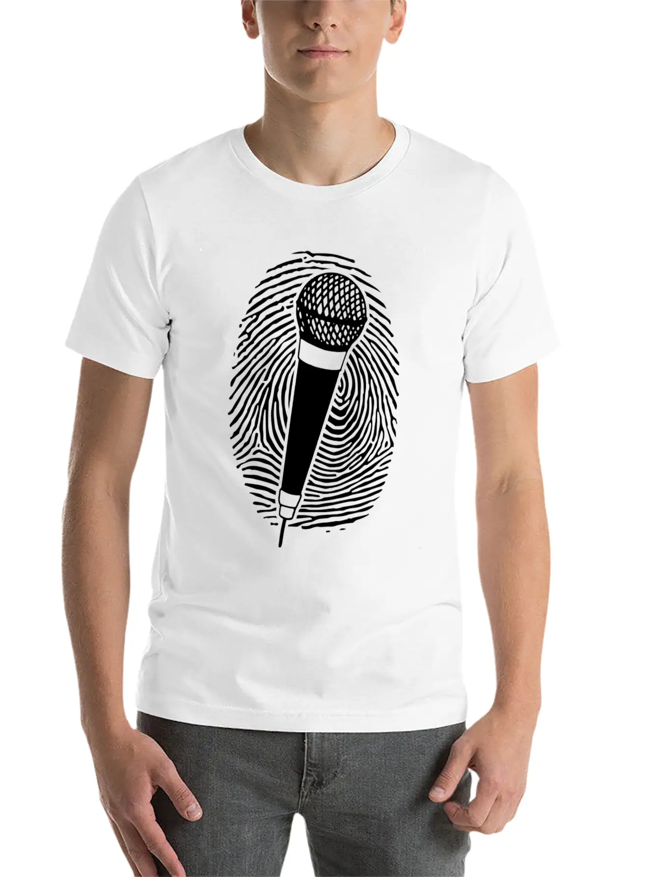 Microphone Thumbprint Singing Funny Karaoke Girls Comfortable Minimalist Graphic Tee – Summer Style Essential