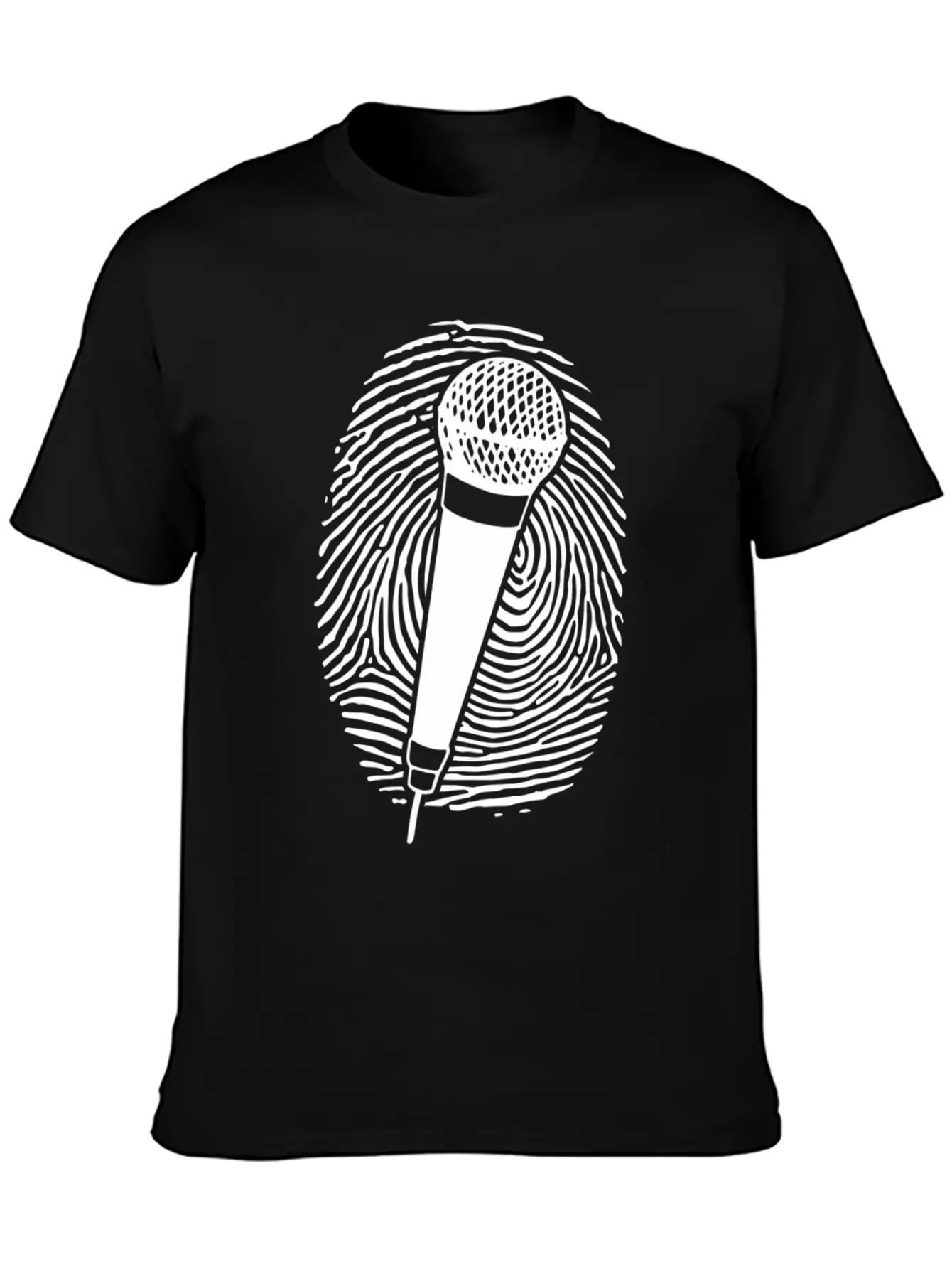 Microphone Thumbprint Singing Funny Karaoke Girls Comfortable Minimalist Graphic Tee – Summer Style Essential