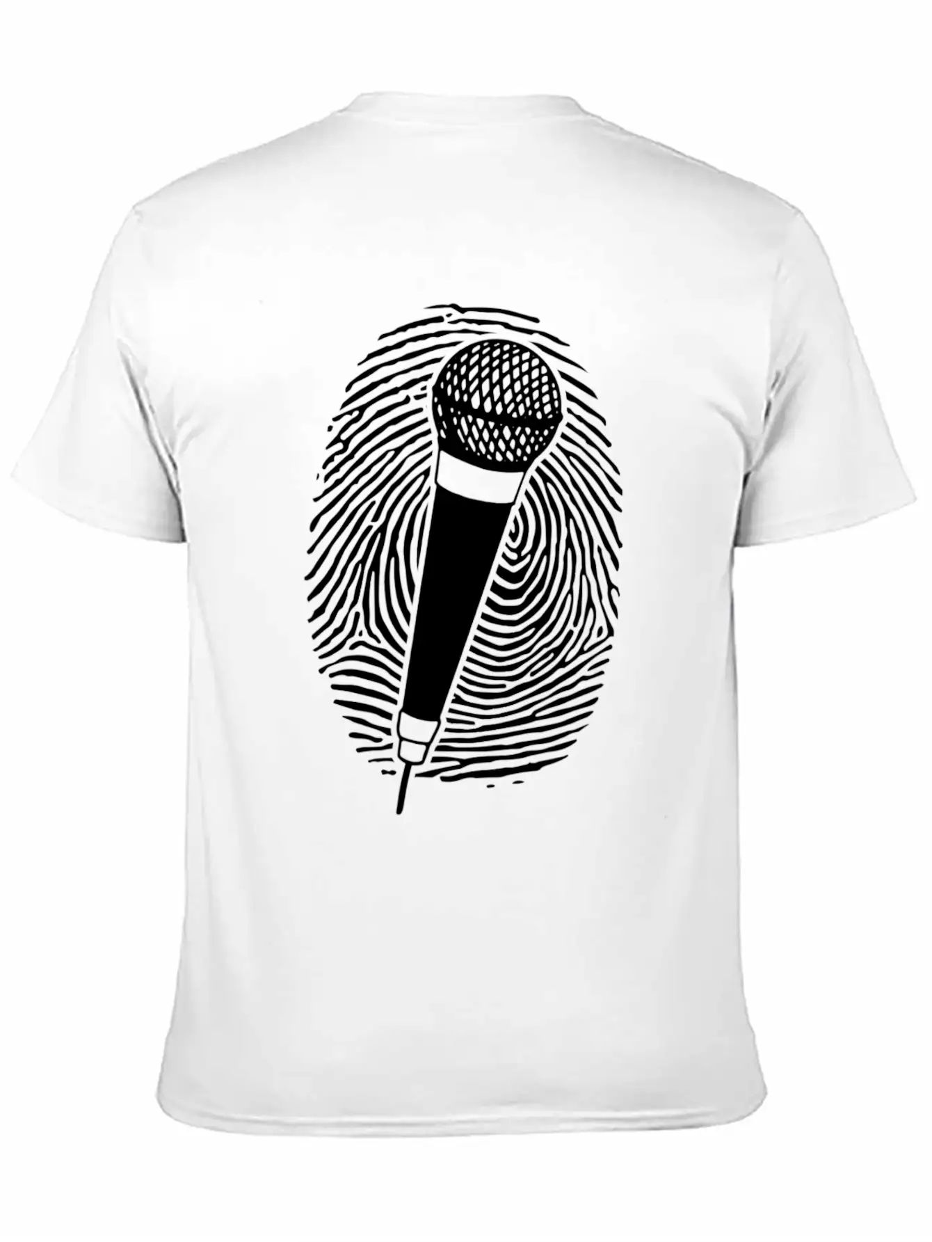 Microphone Thumbprint Singing Funny Karaoke Girls Stylish Everyday T-Shirt – Unisex Basic Cotton Tee