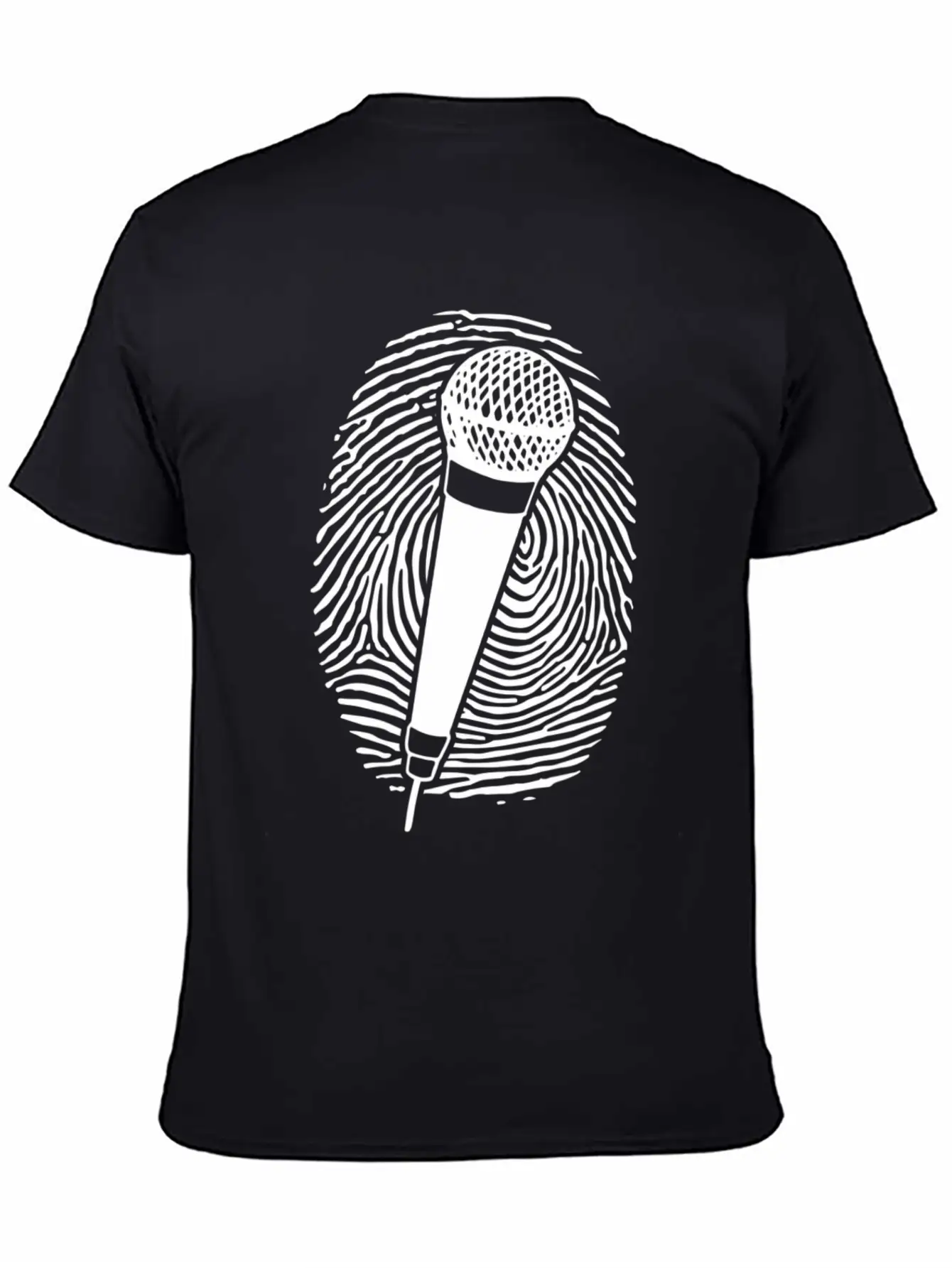 Microphone Thumbprint Singing Funny Karaoke Girls Stylish Everyday T-Shirt – Unisex Basic Cotton Tee